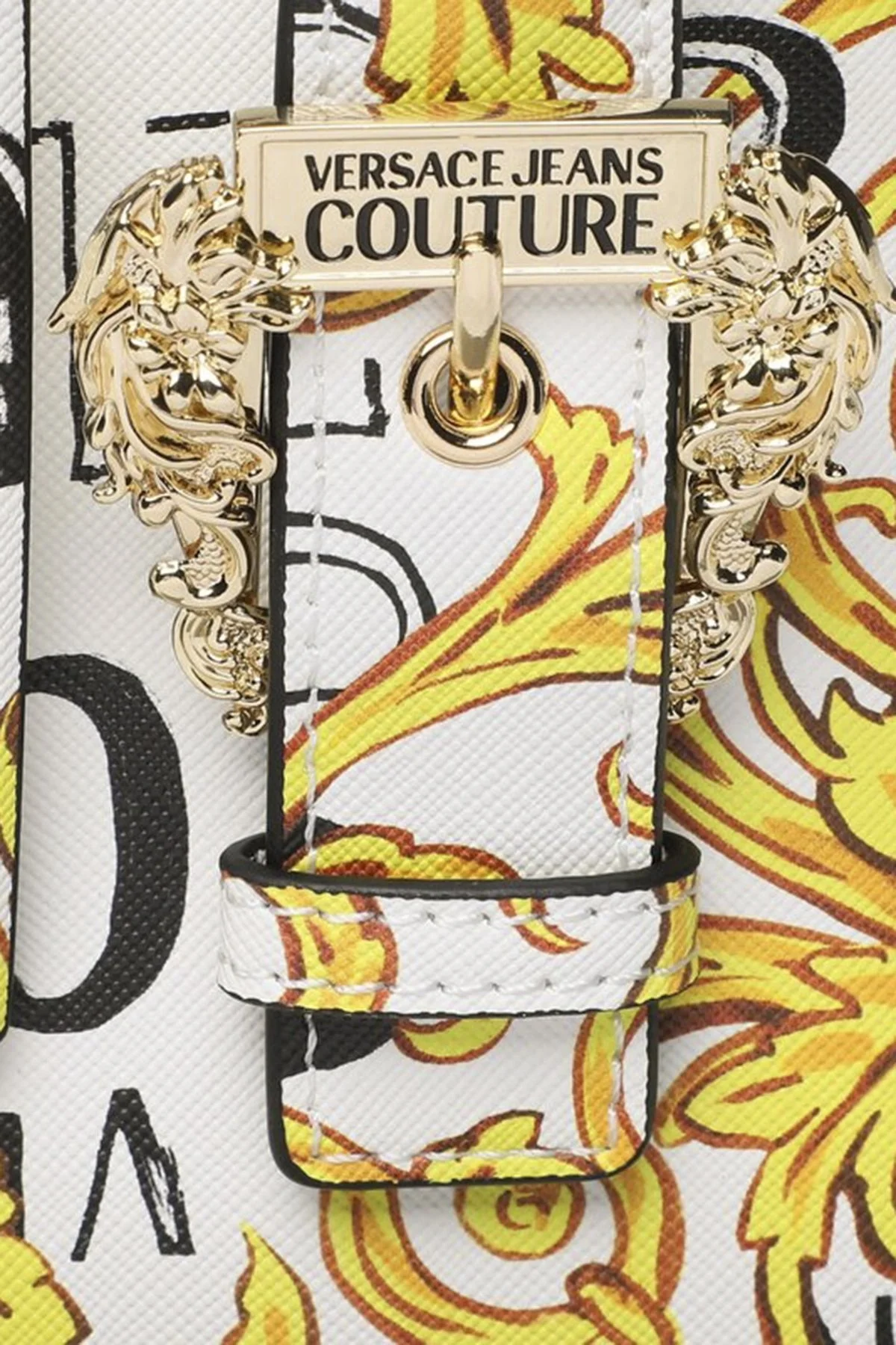 Versace Jeans Couture Logolu Barok Desenli Çıkarılabilir Uzatma Askılı Bayan Çanta 74VA4BF7 ZS597 G03 BEYAZ - 2