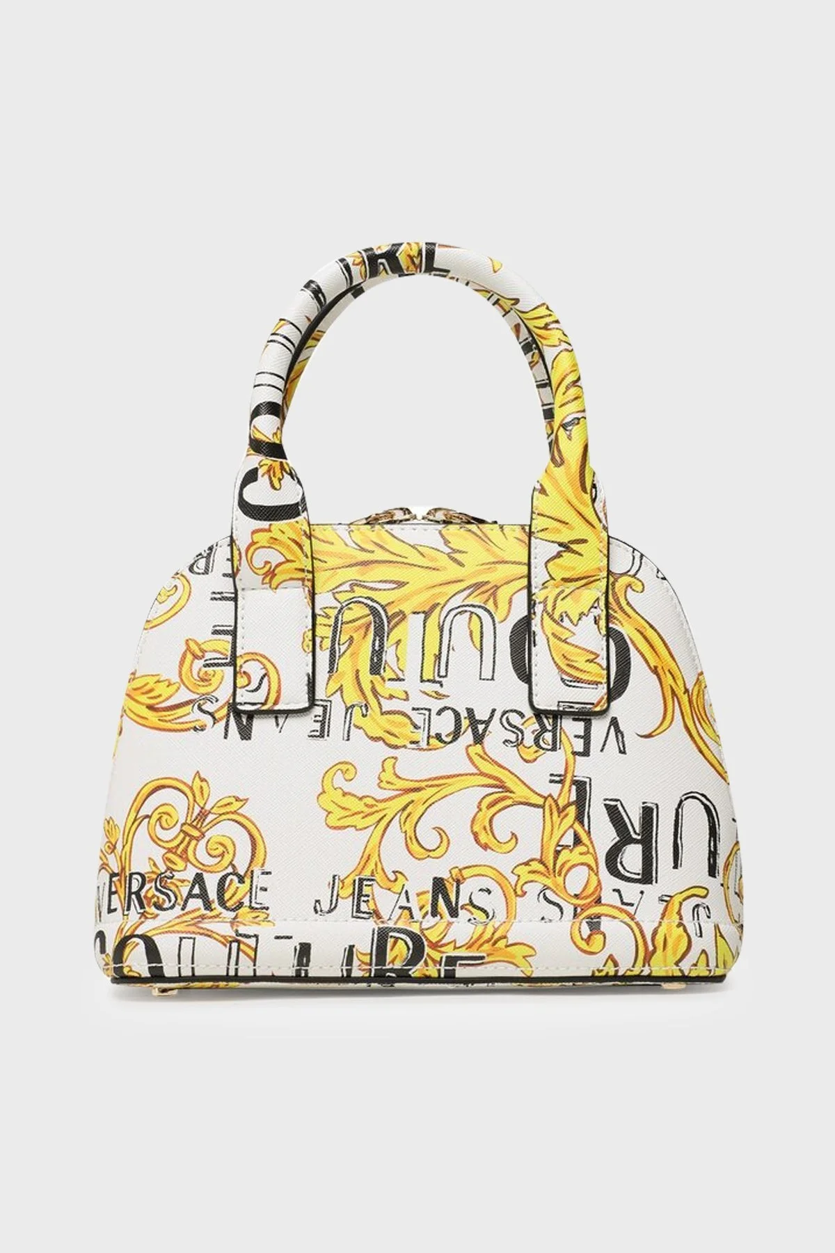 Versace Jeans Couture Logolu Barok Desenli Çıkarılabilir Uzatma Askılı Bayan Çanta 74VA4BF7 ZS597 G03 BEYAZ - 4