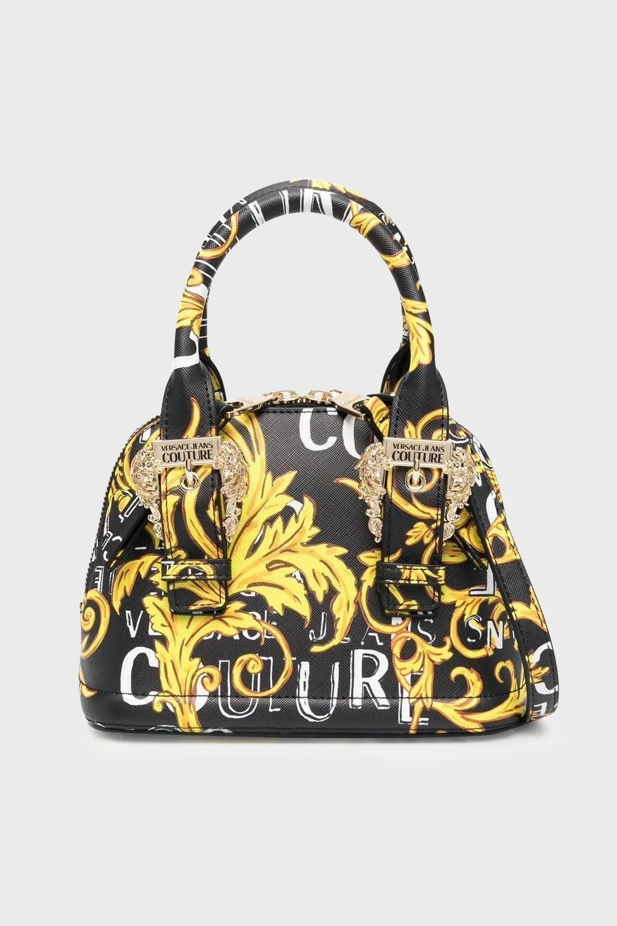 Versace Jeans Couture Logolu Barok Desenli Çıkarılabilir Uzatma Askılı Bayan Çanta 74VA4BF7 ZS597 G89 SİYAH - 1