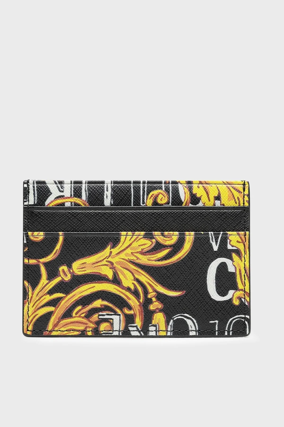 Versace Jeans Couture Logolu Barok Desenli Erkek Kartlık 74YA5PB2 ZP203 G89 SİYAH - 1
