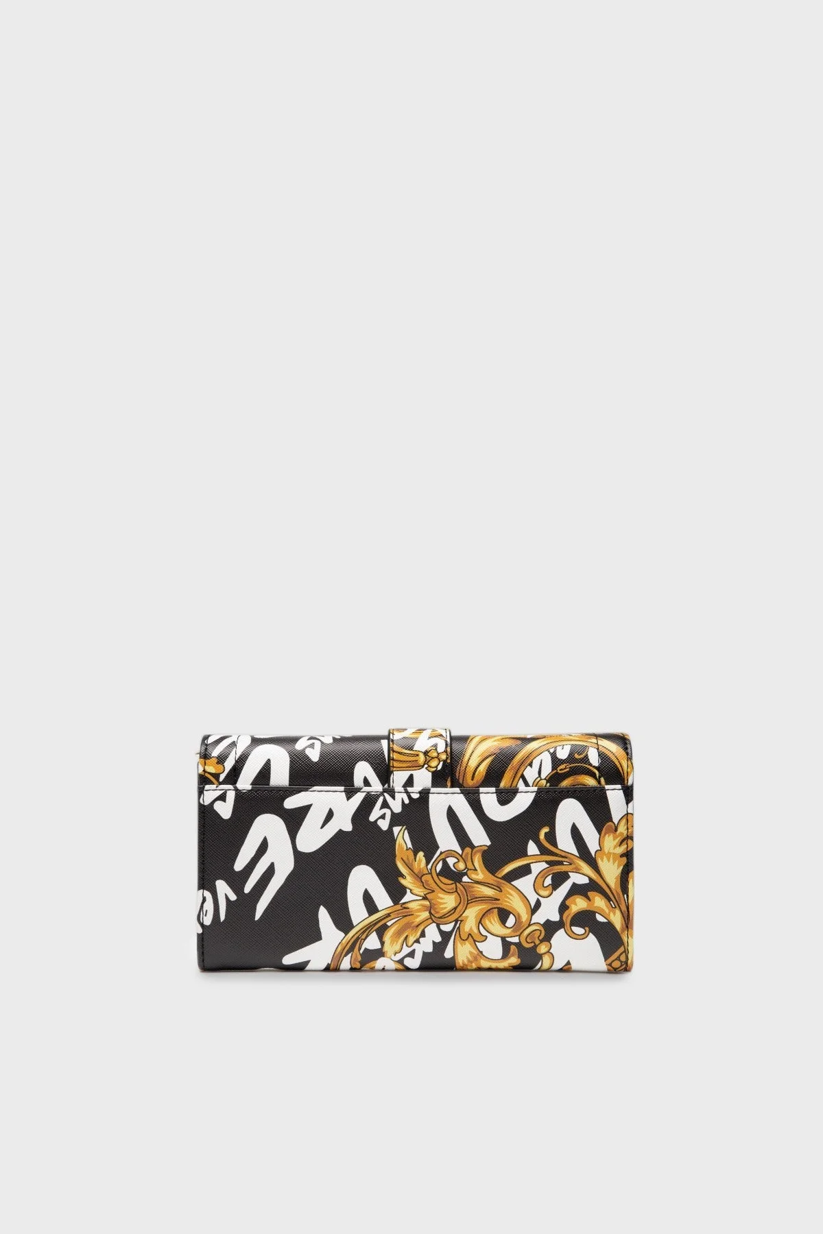 Versace Jeans Couture Logolu Barok Desenli Zincir Askılı Bayan Çanta 73VA5PF3 ZS414 G89 SİYAH-BEYAZ - 4