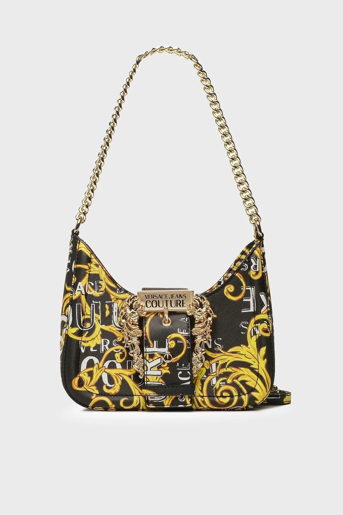 Versace Jeans Couture Logolu Barok Desenli Zincir Askılı Bayan Çanta 74VA4BF5 ZS597 G89 SİYAH - 1