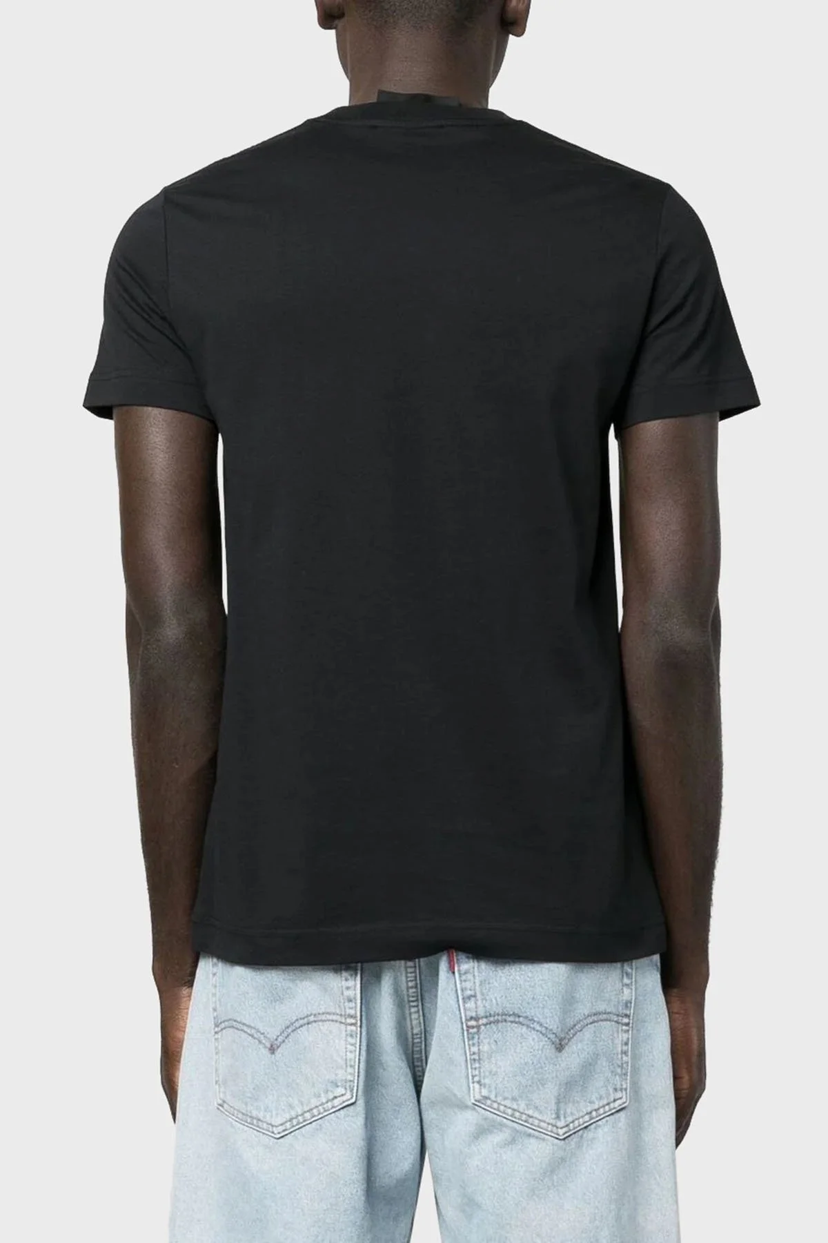 Versace Jeans Couture Logolu Bisiklet Yaka % 100 Pamuk Erkek T Shirt 74GAHY01 CJ00Y 899 SİYAH - 2