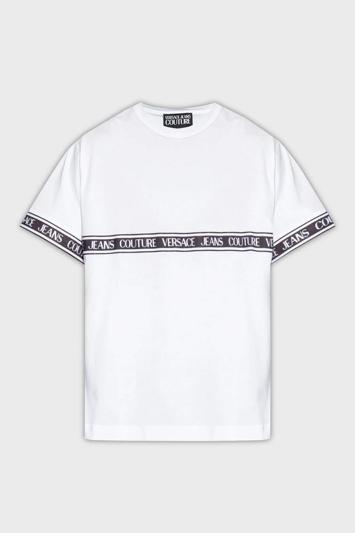 Versace Jeans Couture Logolu Bisiklet Yaka Pamuklu Regular Fit Erkek T Shirt 76GAHC06 CJ01C 003 BEYAZ - 4