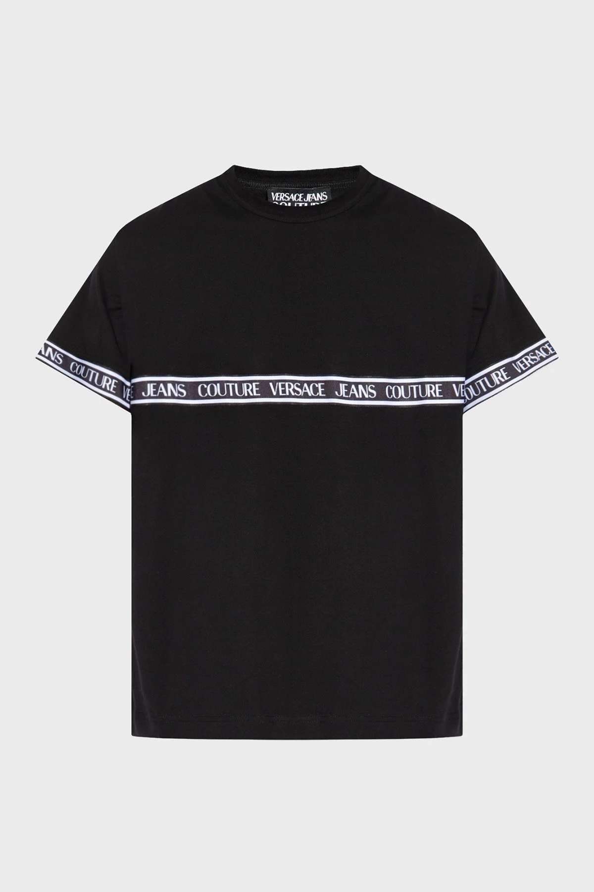 Versace Jeans Couture Logolu Bisiklet Yaka Pamuklu Regular Fit Erkek T Shirt 76GAHC06 CJ01C 899 SİYAH - 5