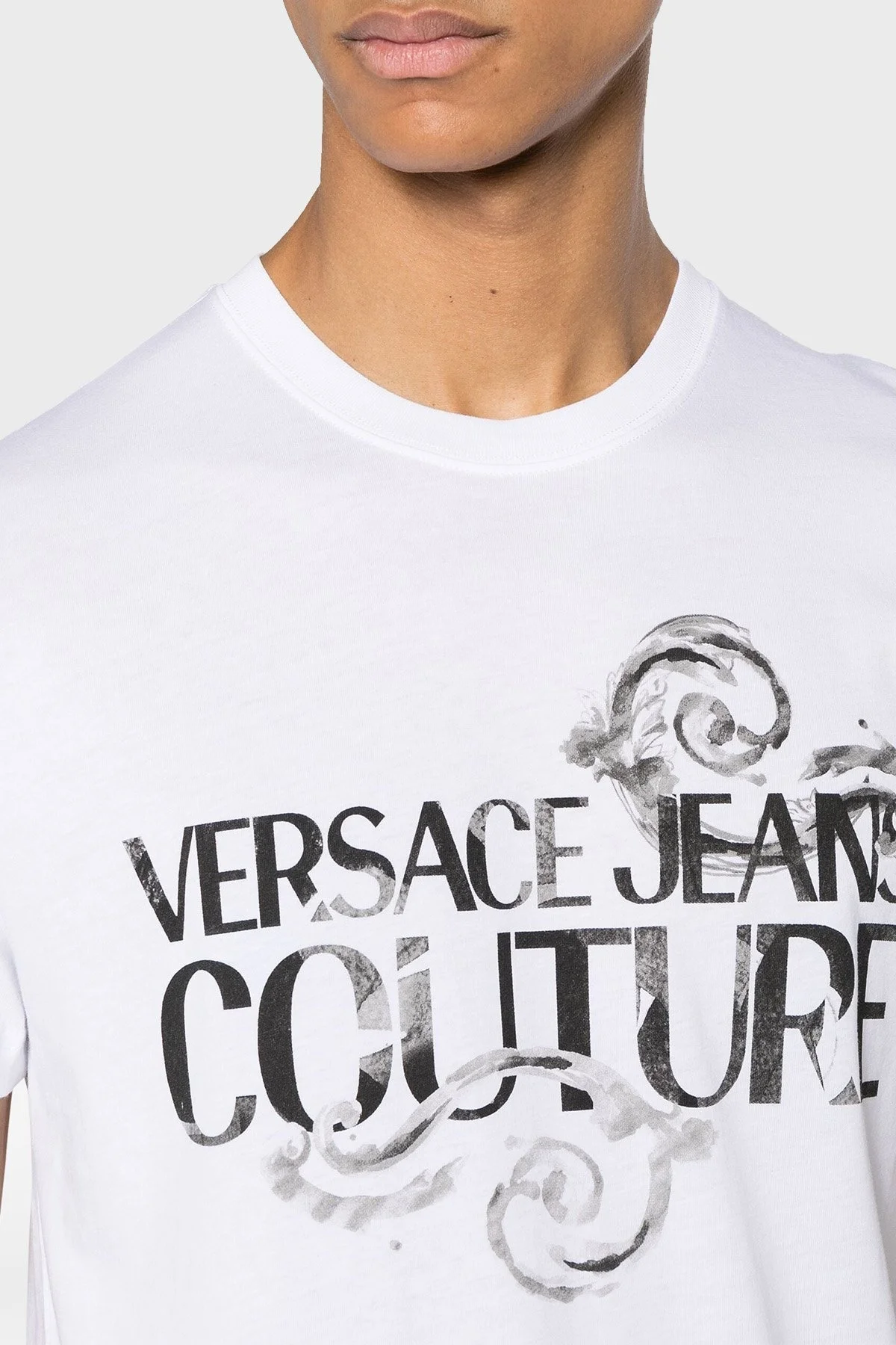 Versace Jeans Couture Logolu Bisiklet Yaka Pamuklu Slim Fit