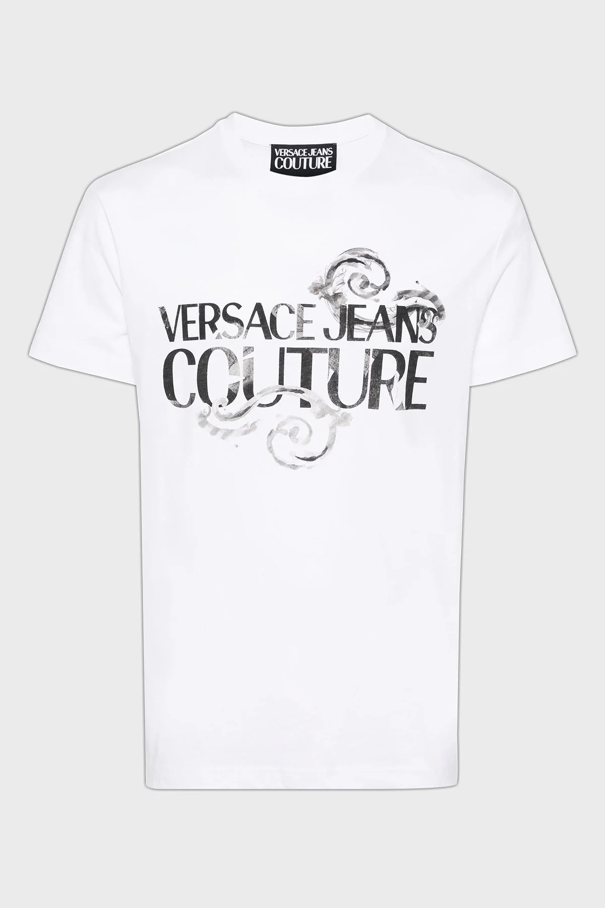 Versace Jeans Couture Logolu Bisiklet Yaka Pamuklu Slim Fit Erkek T Shirt 76GAHG00 CJ00G 003 BEYAZ - 5