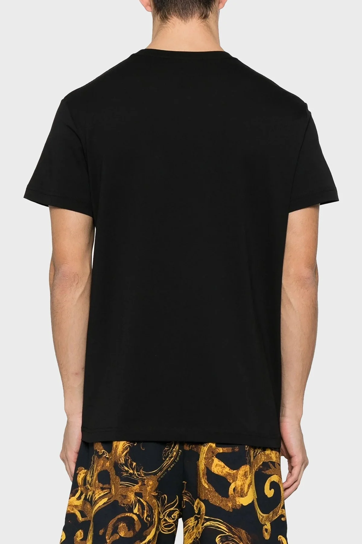 Versace Jeans Couture Logolu Bisiklet Yaka Pamuklu Slim Fit Erkek T Shirt 76GAHG00 CJ00G G89 SİYAH-GOLD - 4