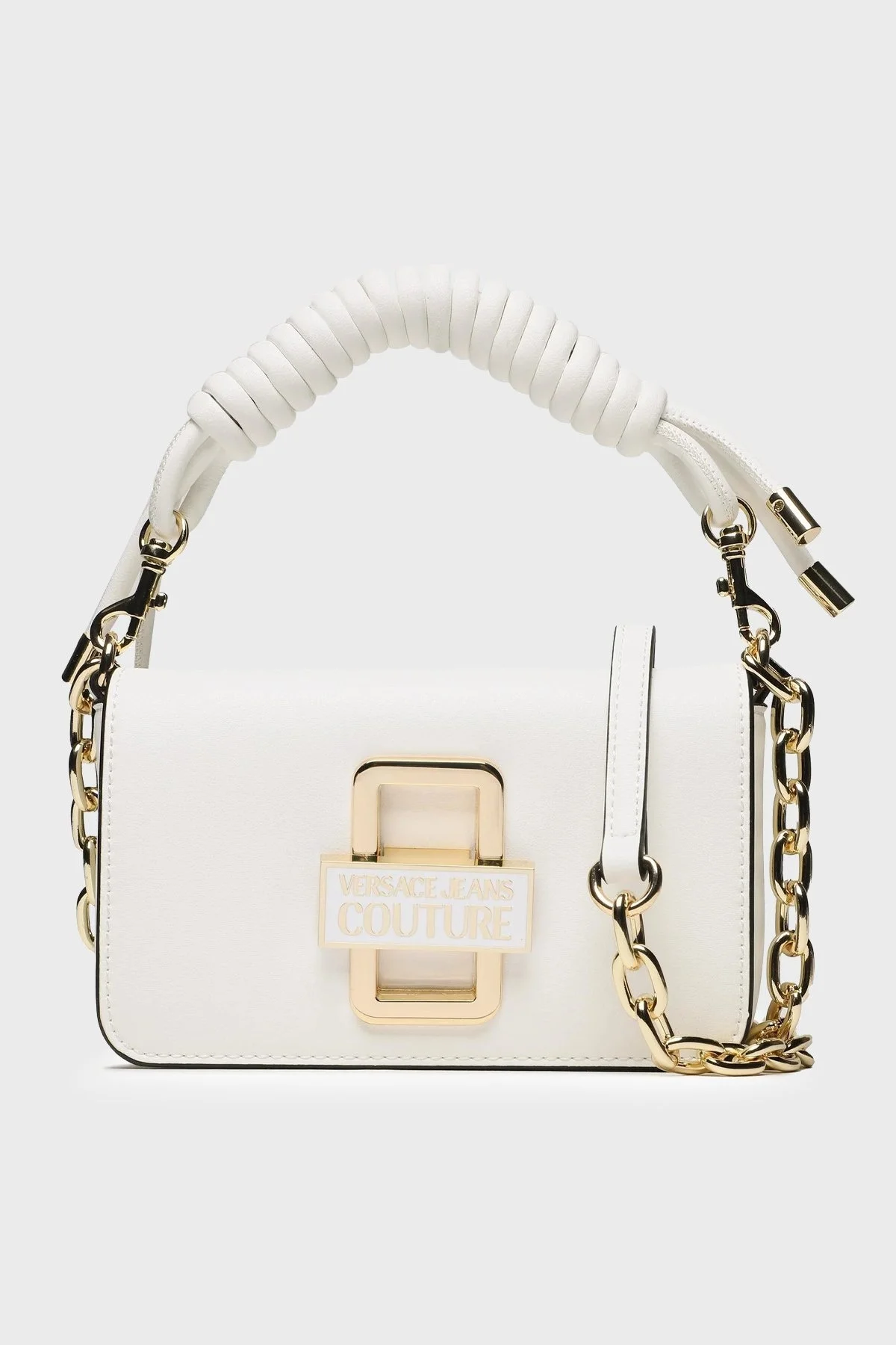Versace Jeans Couture Logolu Çıkarılabilir Askılı Zincirli Bayan Çanta 74VA4BR2 ZS585 003 BEYAZ - 1