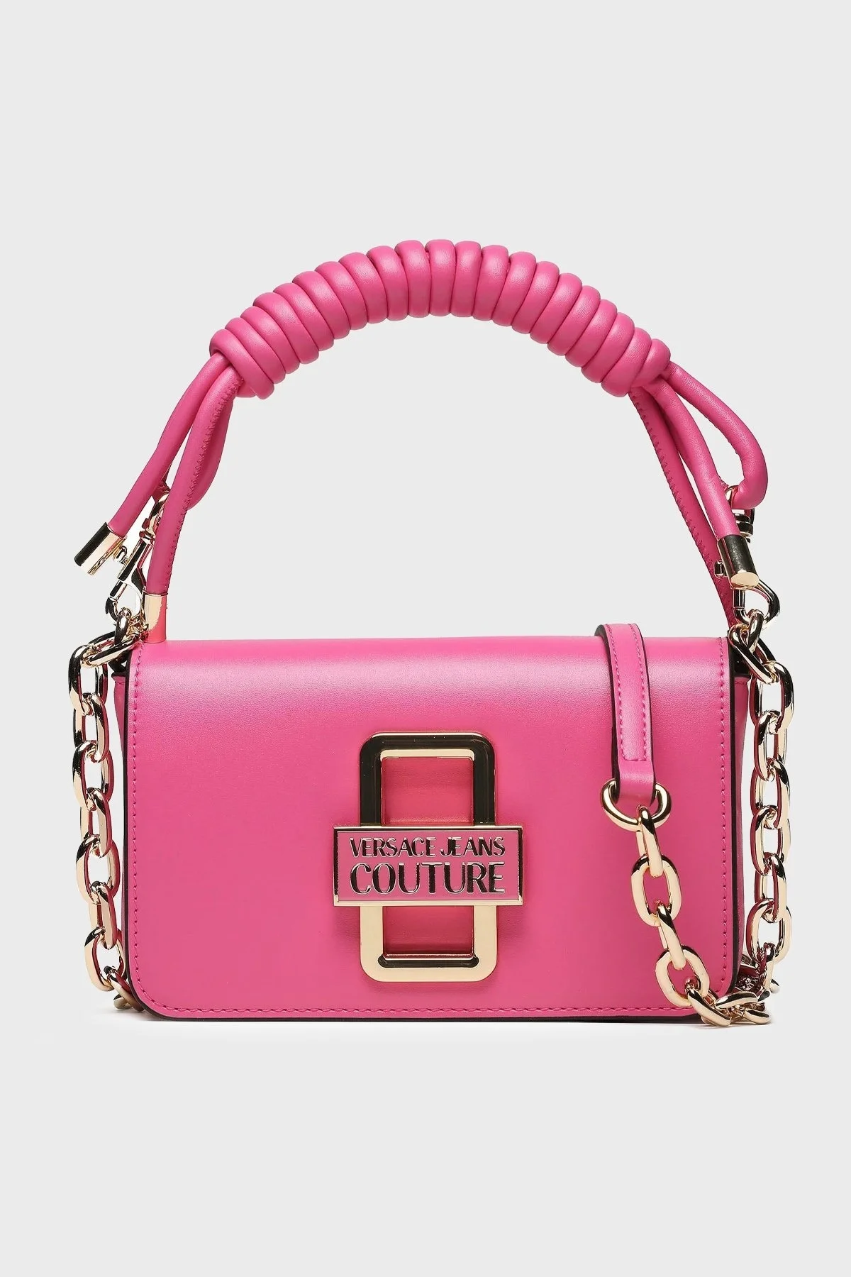Versace Jeans Couture Logolu Çıkarılabilir Askılı Zincirli Bayan Çanta 74VA4BR2 ZS585 406 FUŞYA - 1