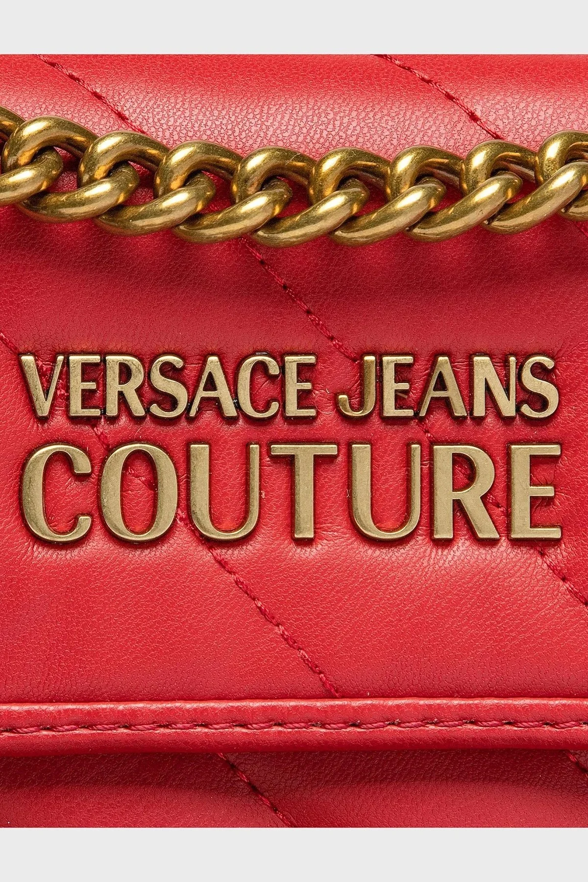 Versace Jeans Couture Logolu Çıkarılabilir Fularlı Zincir Askılı Bayan Çanta 73VA4BA1 ZS409 522 KIRMIZI - 5