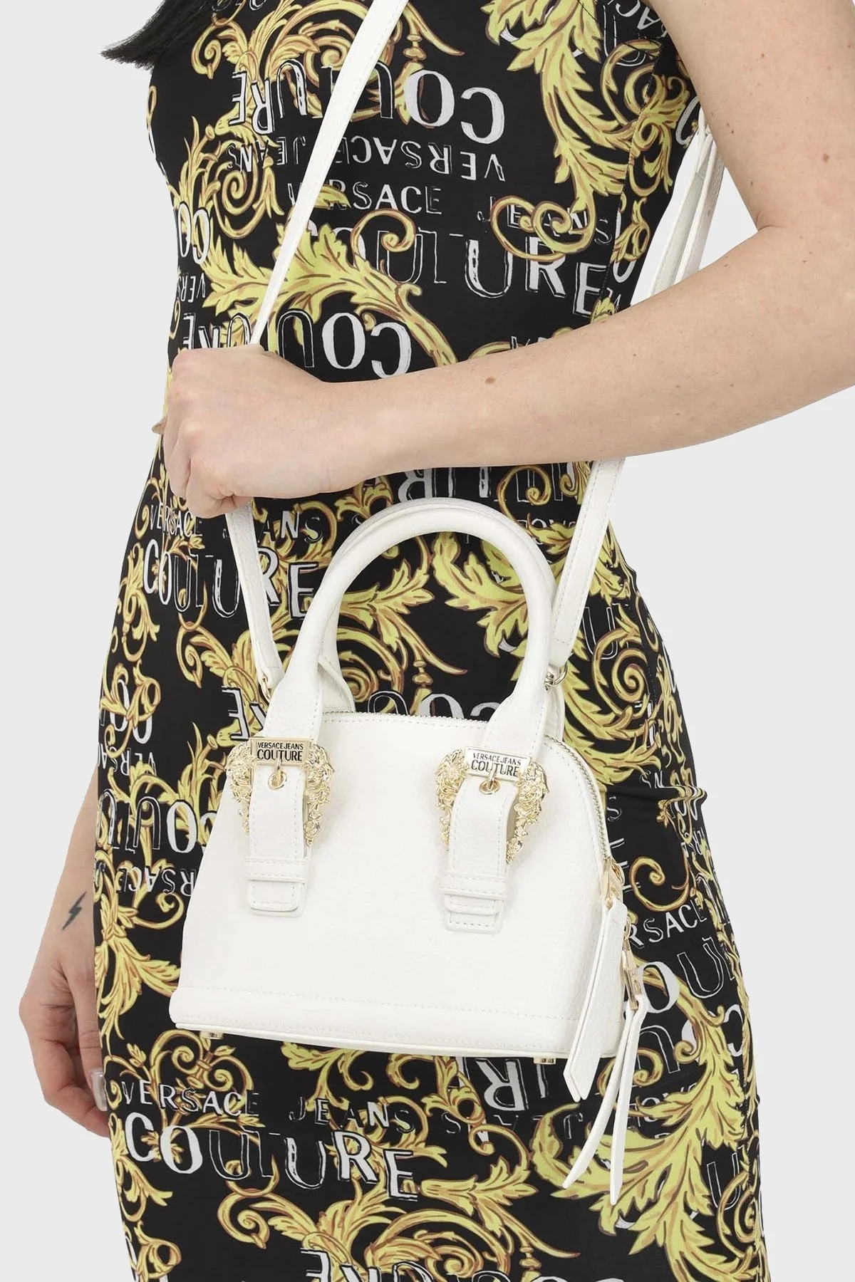 Versace Jeans Couture Logolu Çıkarılabilir Omuz Askılı Bayan Çanta 74VA4BF7 ZS413 003 BEYAZ - 2