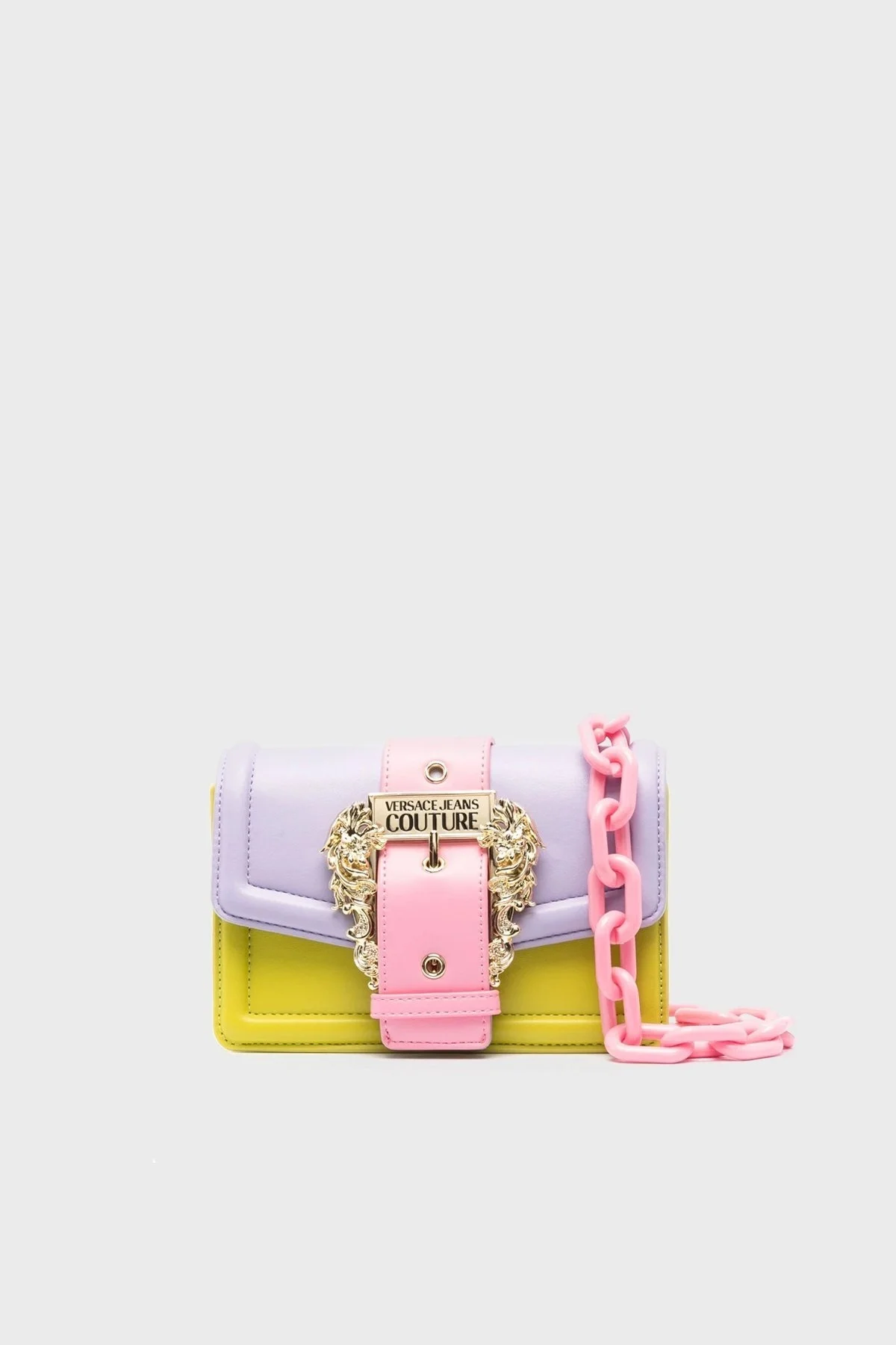 Versace Jeans Couture Logolu Çıkarılabilir Omuz Askılı Bayan Çanta 74VA4BFC ZS412 PZ0 Yeşil-Lila - 3