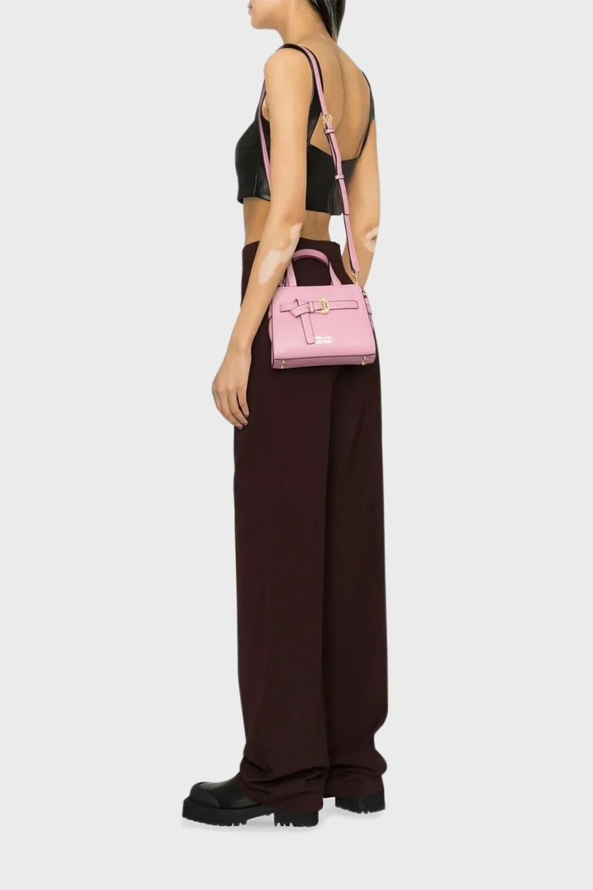 Versace Jeans Couture Logolu Çıkarılabilir Omuz Askılı Bayan Çanta 74VA4BFO ZS412 443 PEMBE - 2