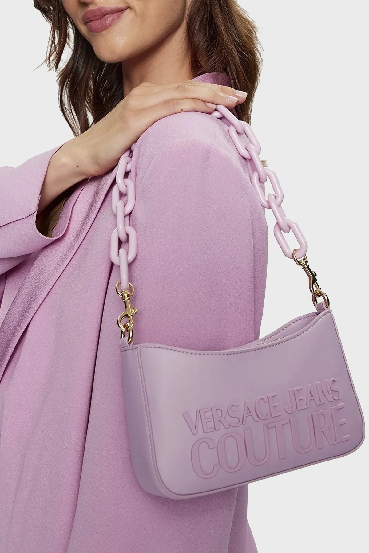 Versace Jeans Couture Logolu Çıkarılabilir Omuz Askılı Bayan Çanta 74VA4BH8 ZS613 302 LİLA - 2