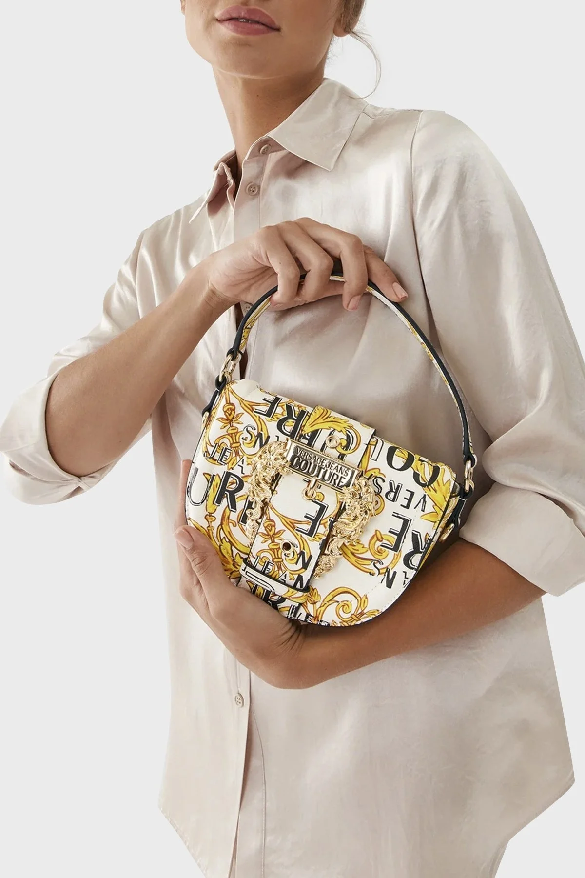 Versace Jeans Couture Logolu Çıkarılabilir Uzatma Askılı Bayan Çanta 74VA4BF2 ZS597 G03 BEYAZ - 2