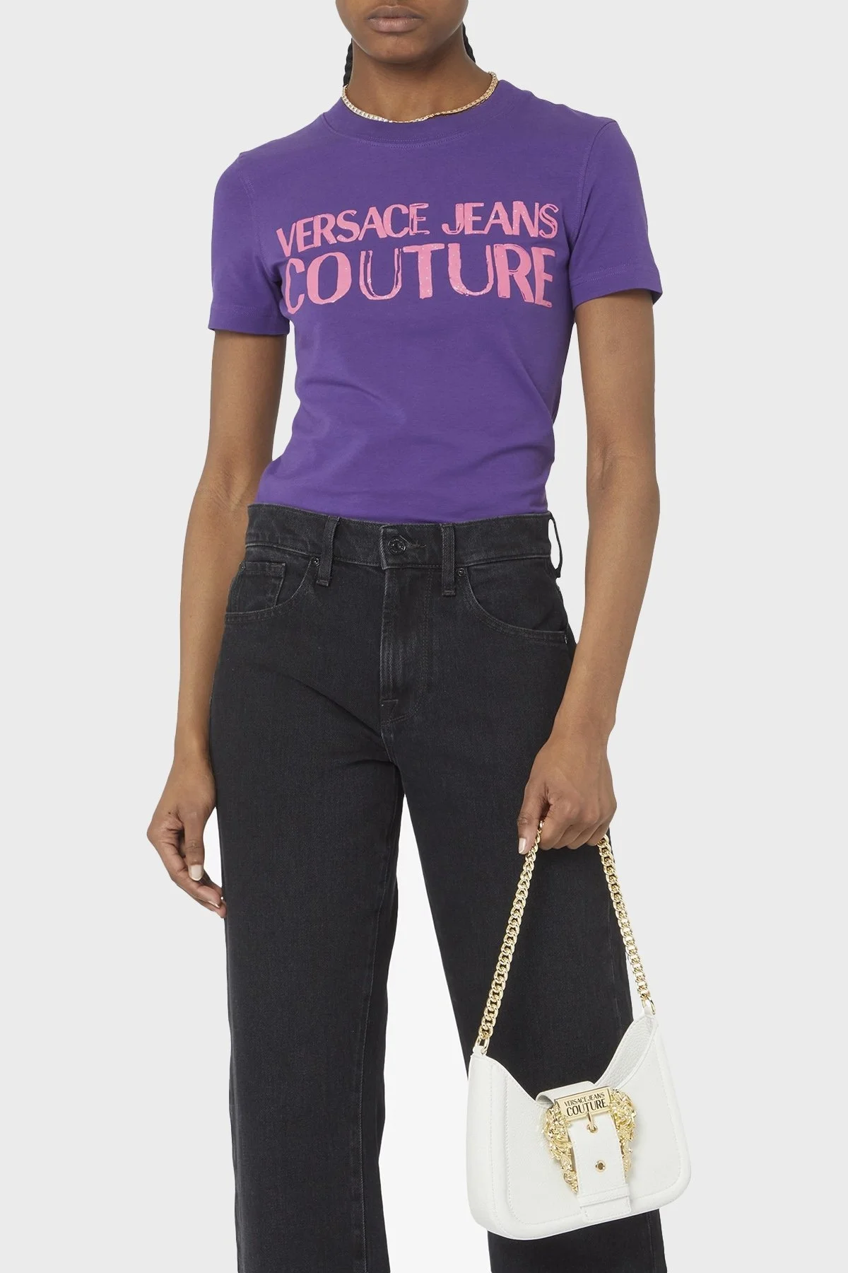 Versace Jeans Couture Logolu Çıkarılabilir Uzatma Askılı Bayan Çanta 74VA4BF5 ZS413 003 BEYAZ - 2