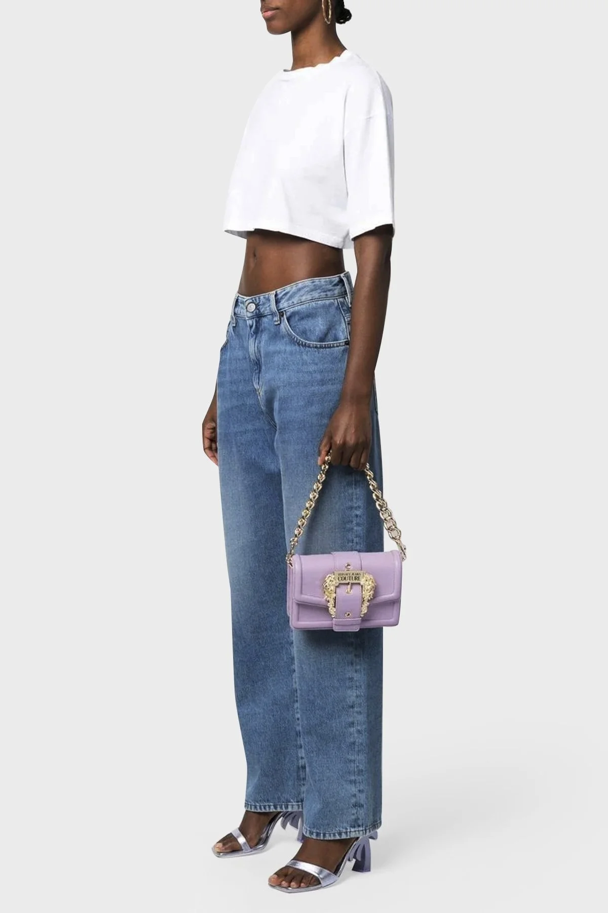 Versace Jeans Couture Logolu Çıkarılabilir Uzatma Askılı Bayan Çanta 74VA4BFC ZS413 302 LİLA - 2