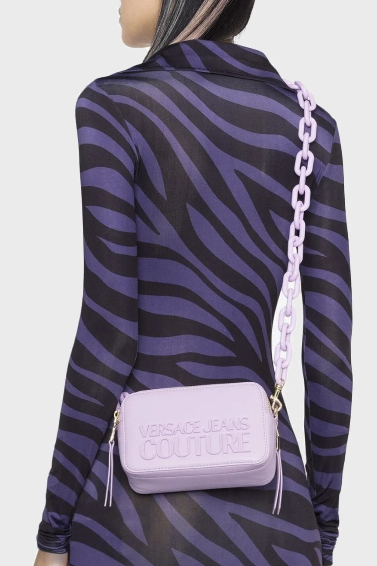Versace Jeans Couture Logolu Çıkarılabilir Uzatma Askılı Bayan Çanta 74VA4BH3 ZS613 302 LİLA - 2
