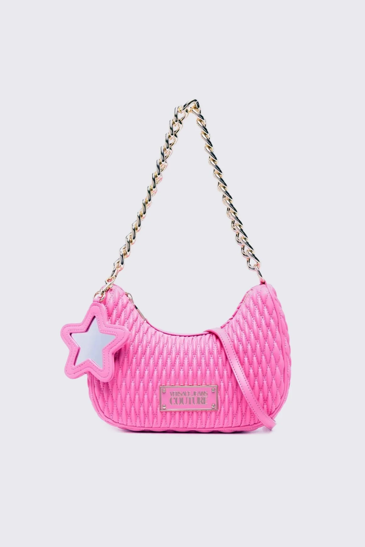 Versace Jeans Couture Logolu Çıkarılabilir Uzatma Askılı Kapitone Bayan Çanta 75VA4BO1 ZS818 461 PEMBE - 1