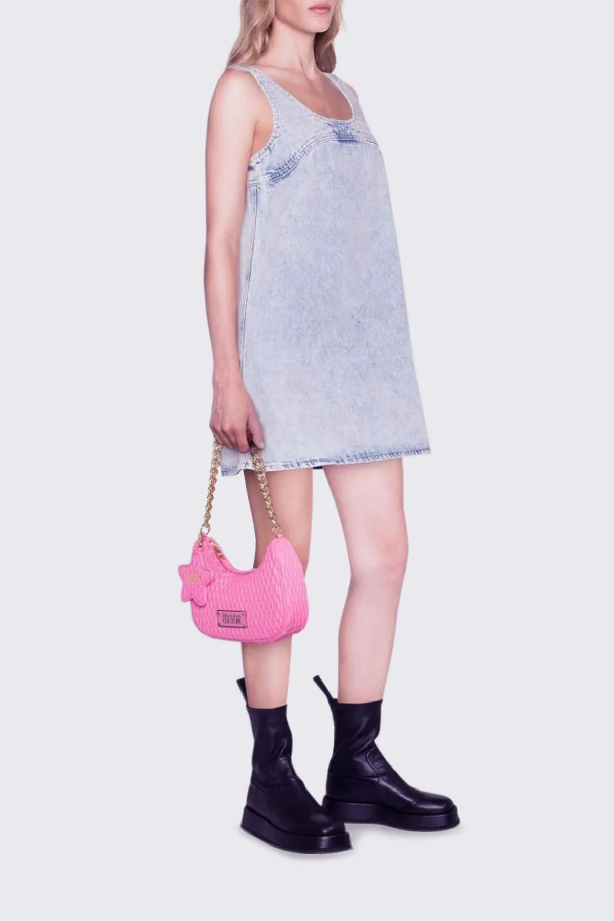 Versace Jeans Couture Logolu Çıkarılabilir Uzatma Askılı Kapitone Bayan Çanta 75VA4BO1 ZS818 461 PEMBE - 2