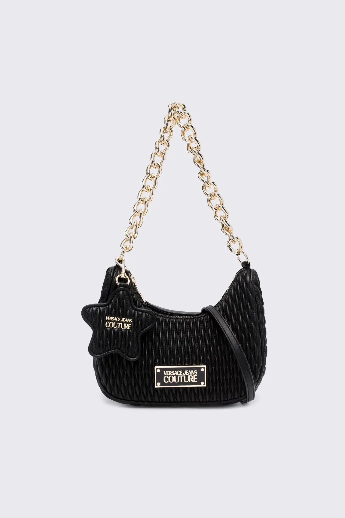 Versace Jeans Couture Logolu Çıkarılabilir Uzatma Askılı Kapitone Bayan Çanta 75VA4BO1 ZS818 899 SİYAH - 1