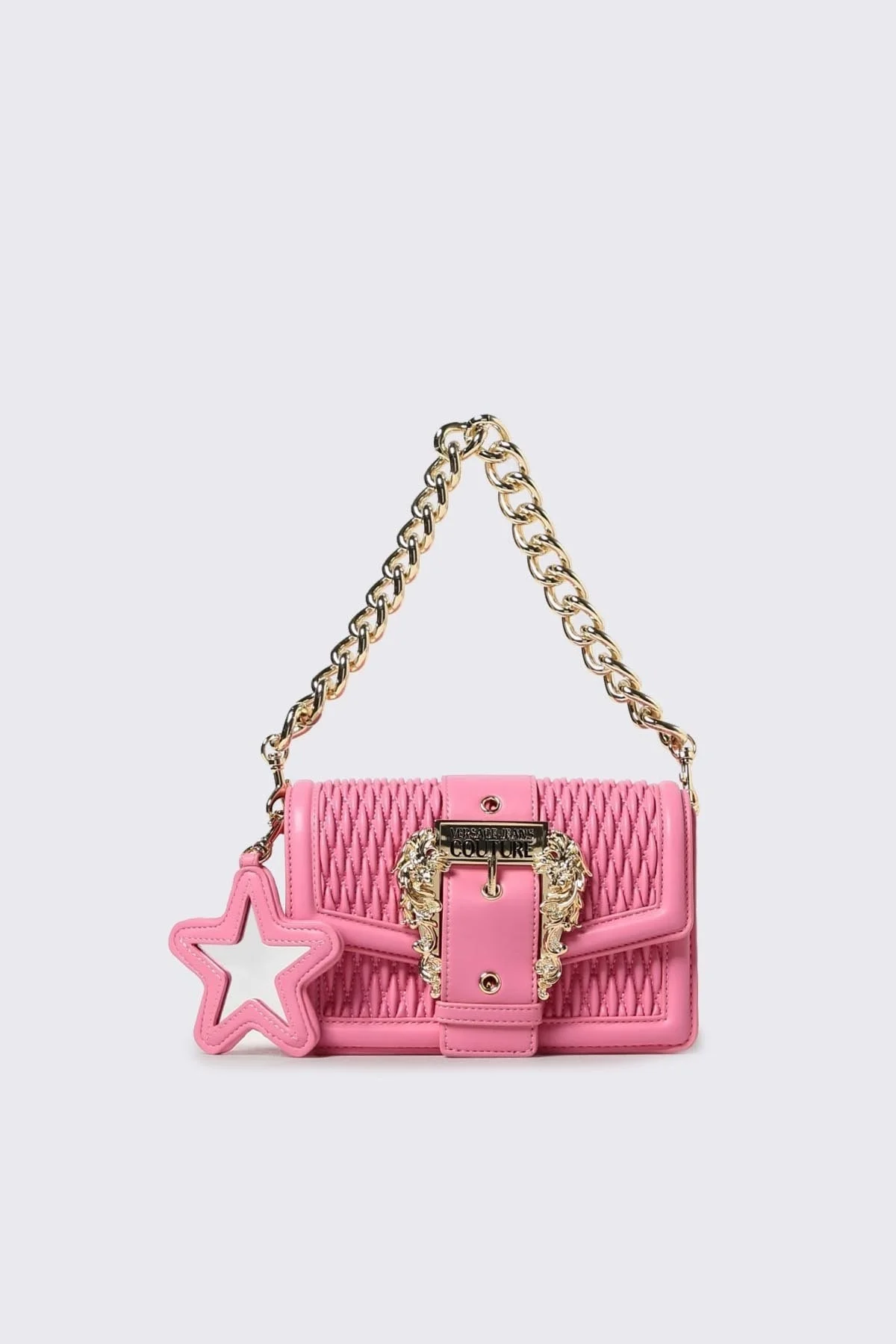 Versace Jeans Couture Logolu Çıkarılabilir Uzatma Askılı Zincirli Bayan Çanta 75VA4BFC ZS818 461 PEMBE - 1