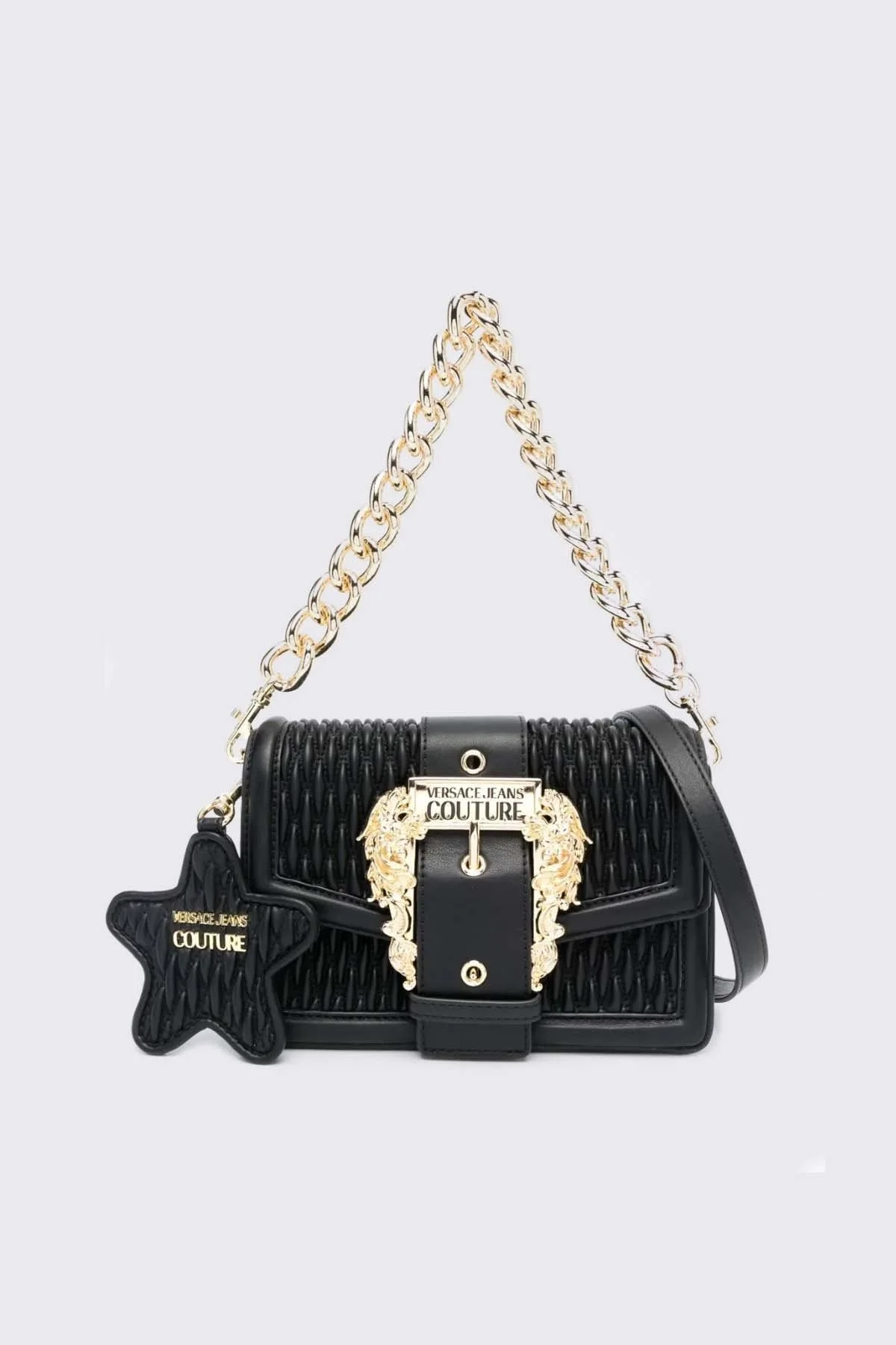 Versace Jeans Couture Logolu Çıkarılabilir Uzatma Askılı Zincirli Bayan Çanta 75VA4BFC ZS818 899 SİYAH - 1