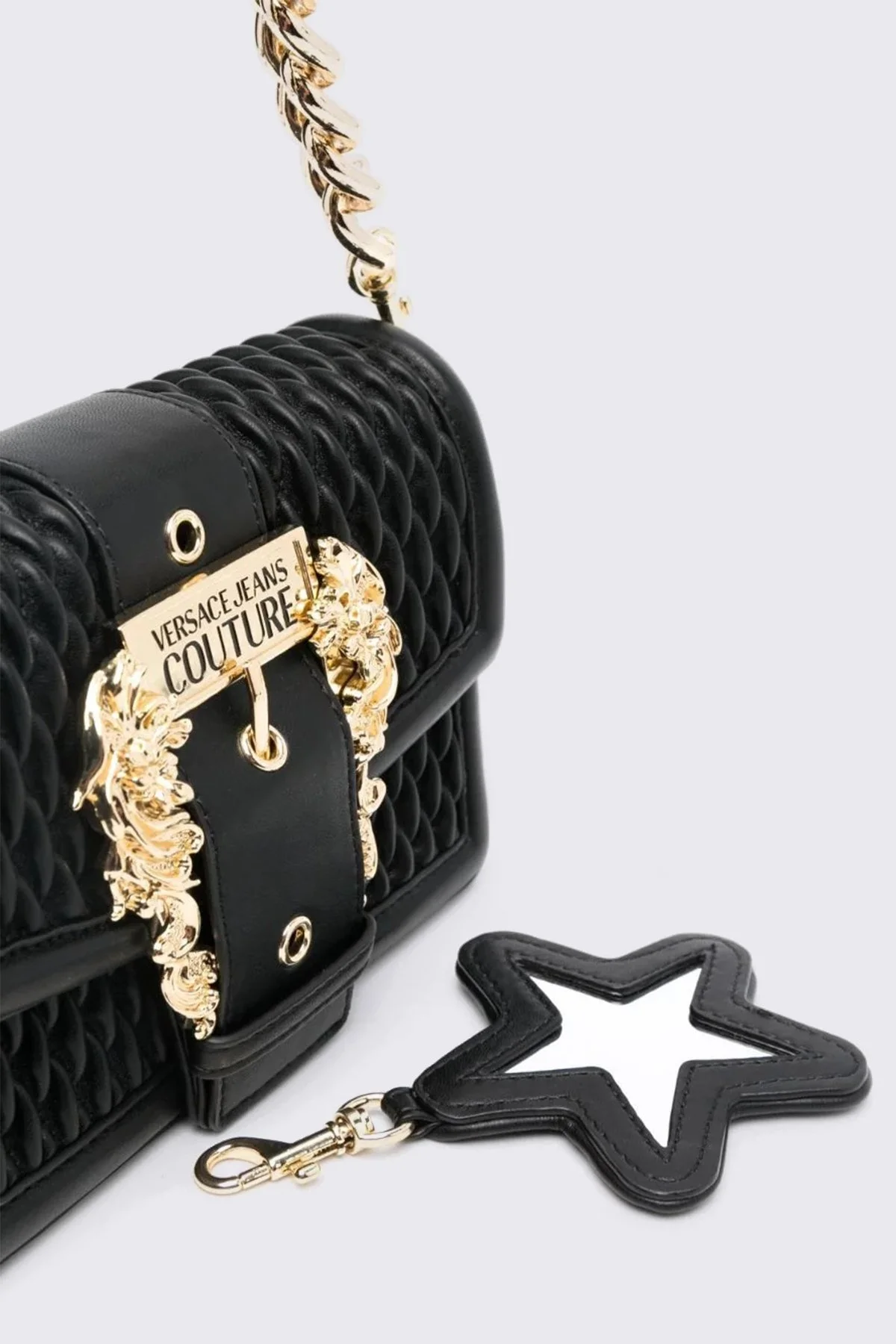 Versace Jeans Couture Logolu Çıkarılabilir Uzatma Askılı Zincirli Bayan Çanta 75VA4BFC ZS818 899 SİYAH - 4