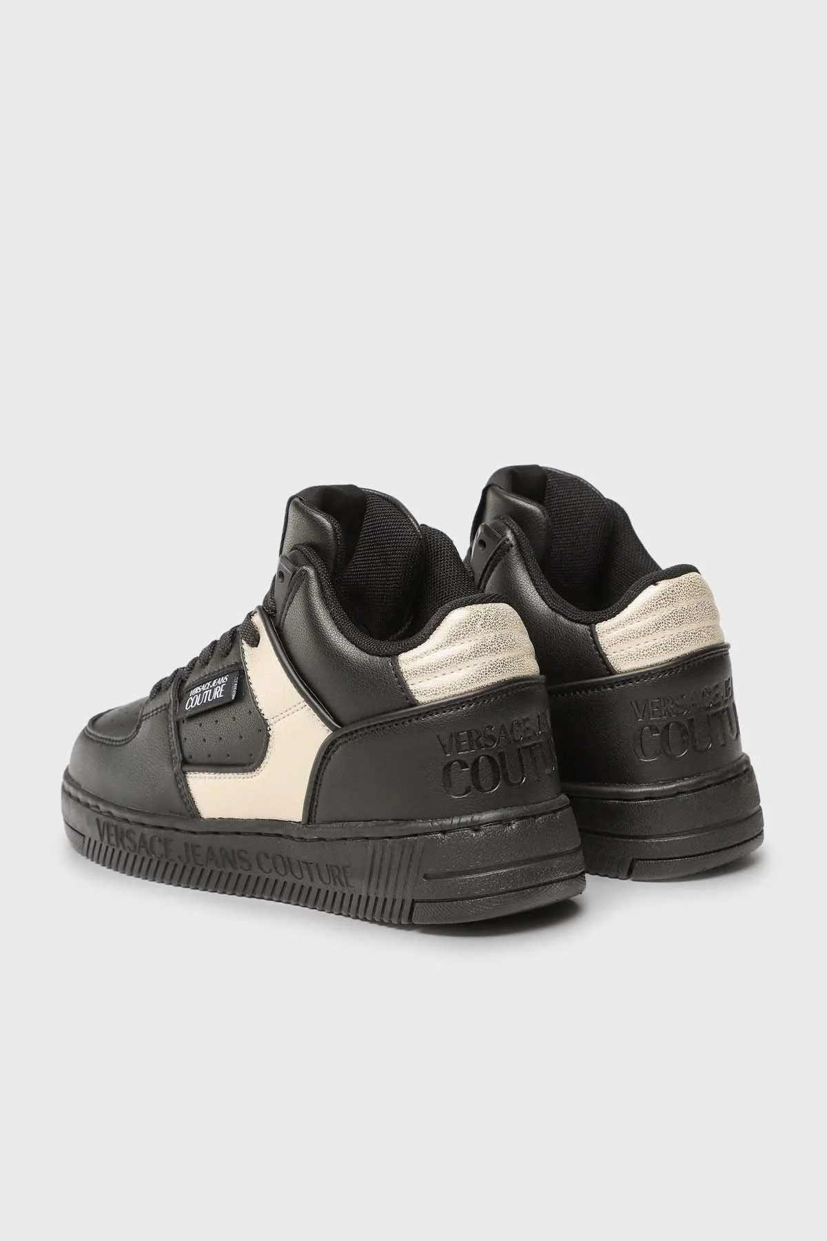 Versace Jeans Couture Logolu Deri Bilekli Sneaker Bayan Ayakkabı 73VA3SJ1 ZP155 G89 SİYAH - 4