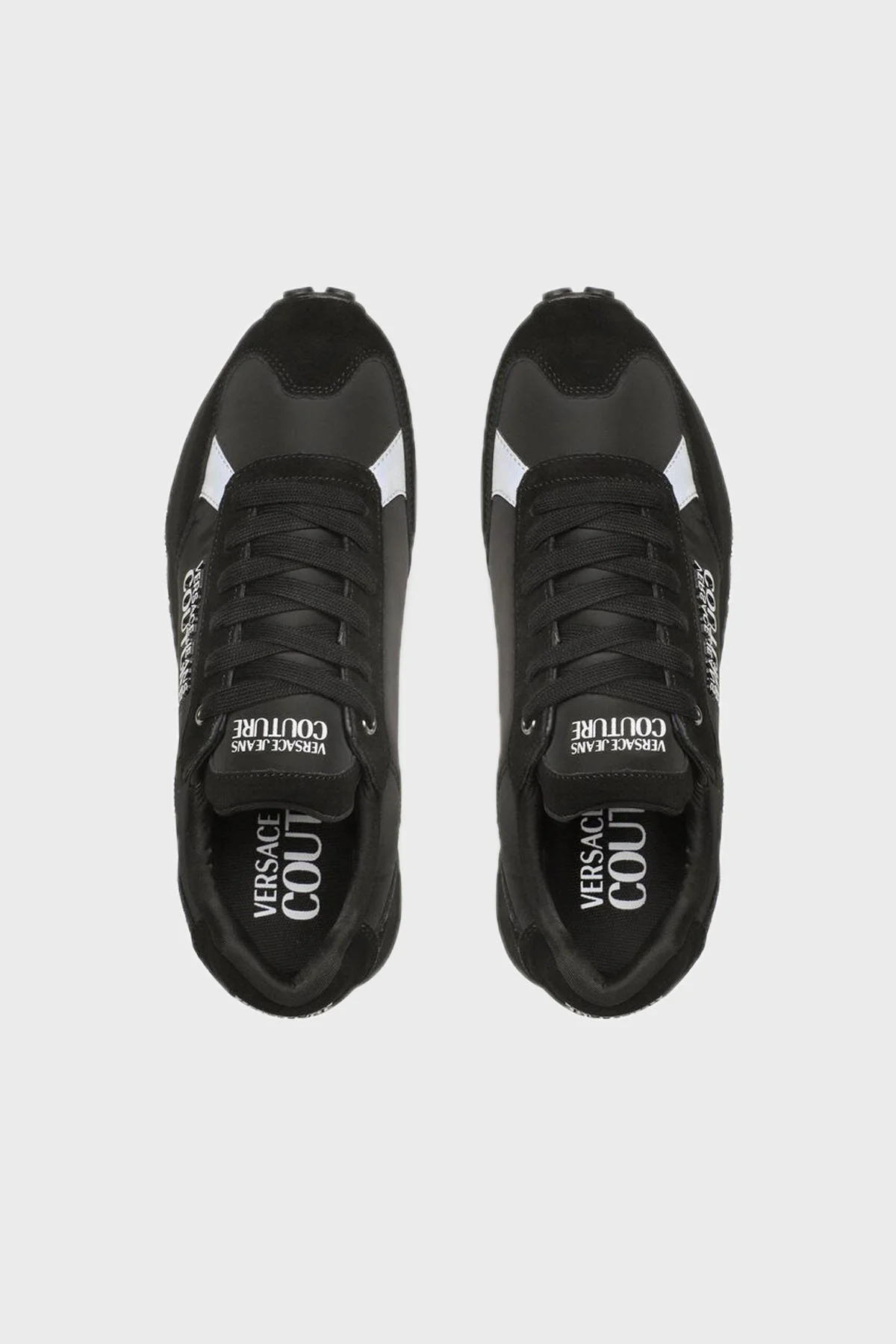 Versace Jeans Couture Logolu Deri Sneaker Erkek Ayakkabı 74YA3SE2 ZP076 899 SİYAH - 5