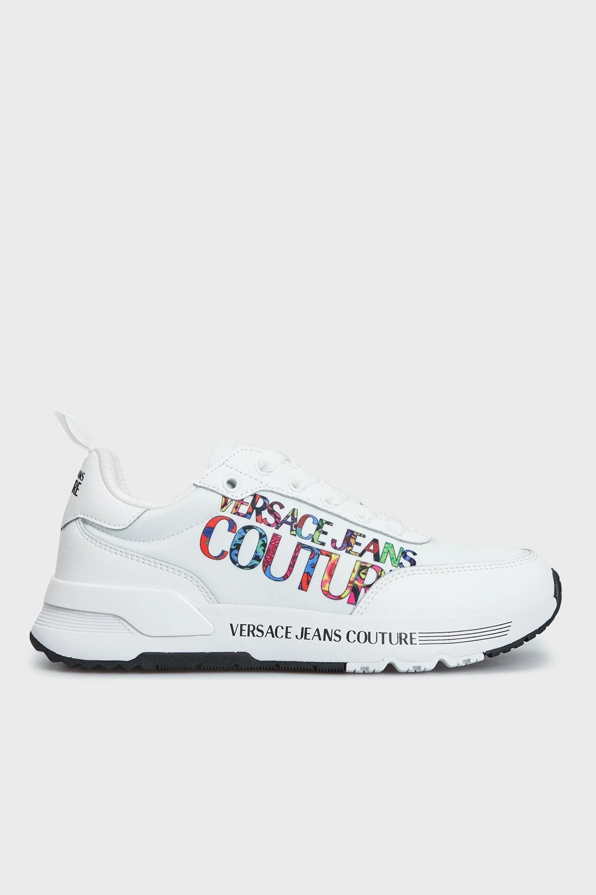 Versace Jeans Couture Logolu Deri Sneaker Bayan Ayakkabı 74VA3SA3 ZS646 003 BEYAZ - 1