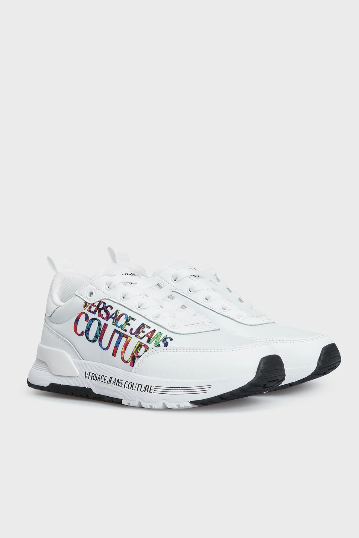 Versace Jeans Couture Logolu Deri Sneaker Bayan Ayakkabı 74VA3SA3 ZS646 003 BEYAZ - 2