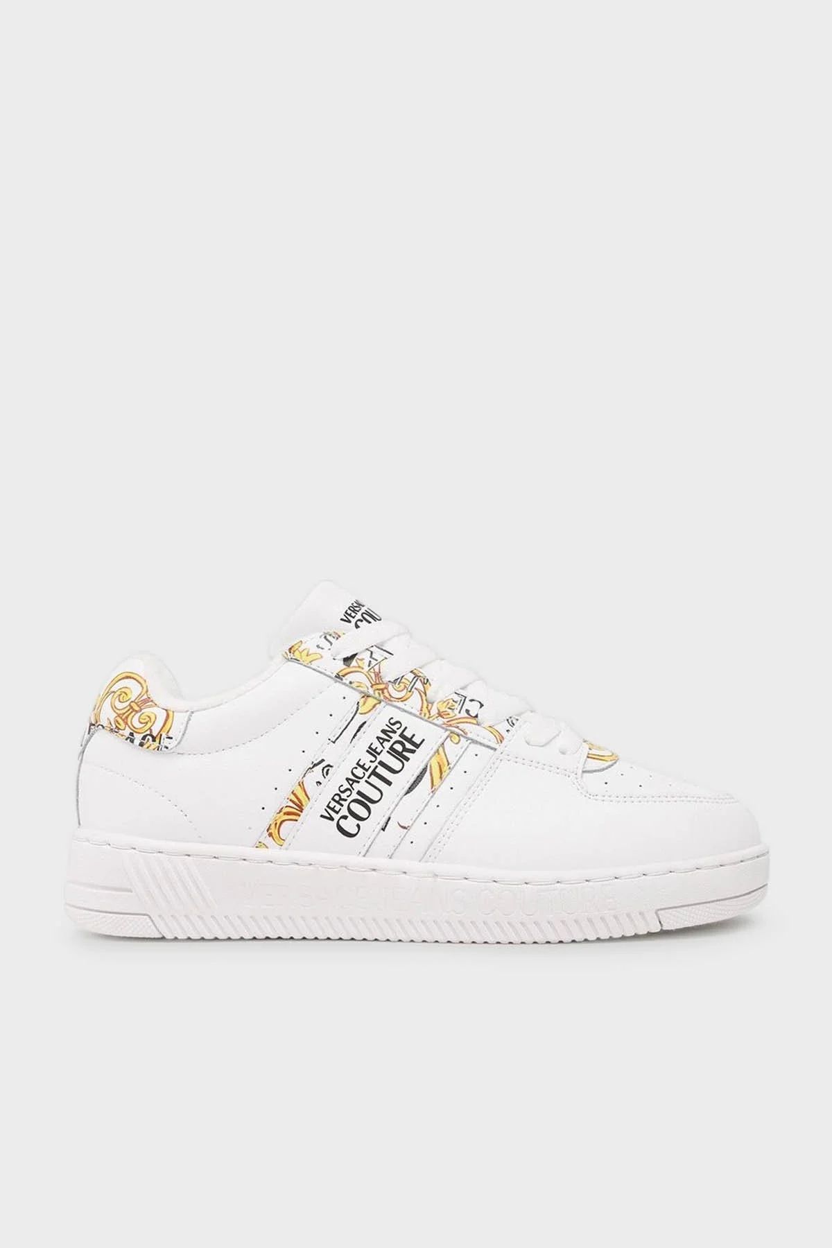 Versace Jeans Couture Logolu Deri Sneaker Bayan Ayakkabı 74VA3SJ7 ZP208 G03 BEYAZ - 1