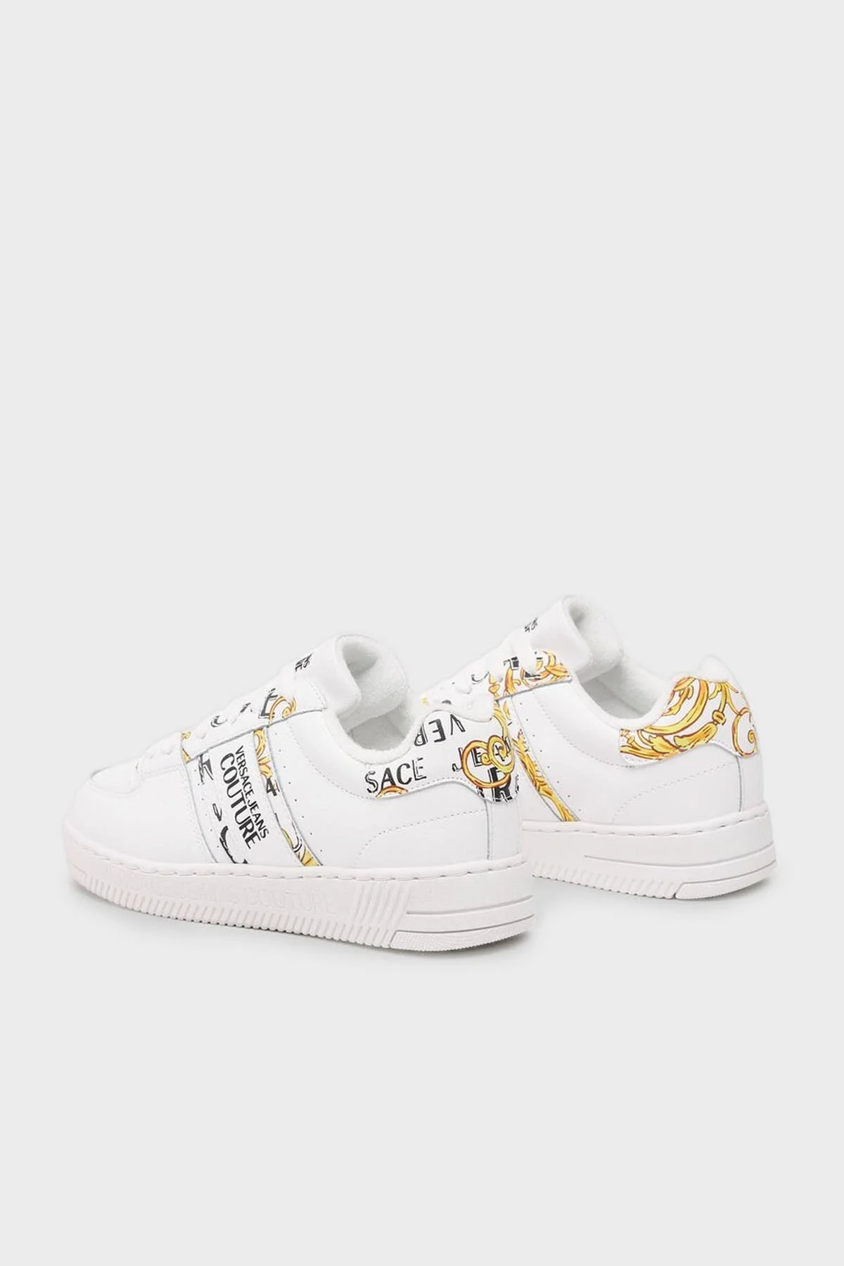 Versace Jeans Couture Logolu Deri Sneaker Bayan Ayakkabı 74VA3SJ7 ZP208 G03 BEYAZ - 2