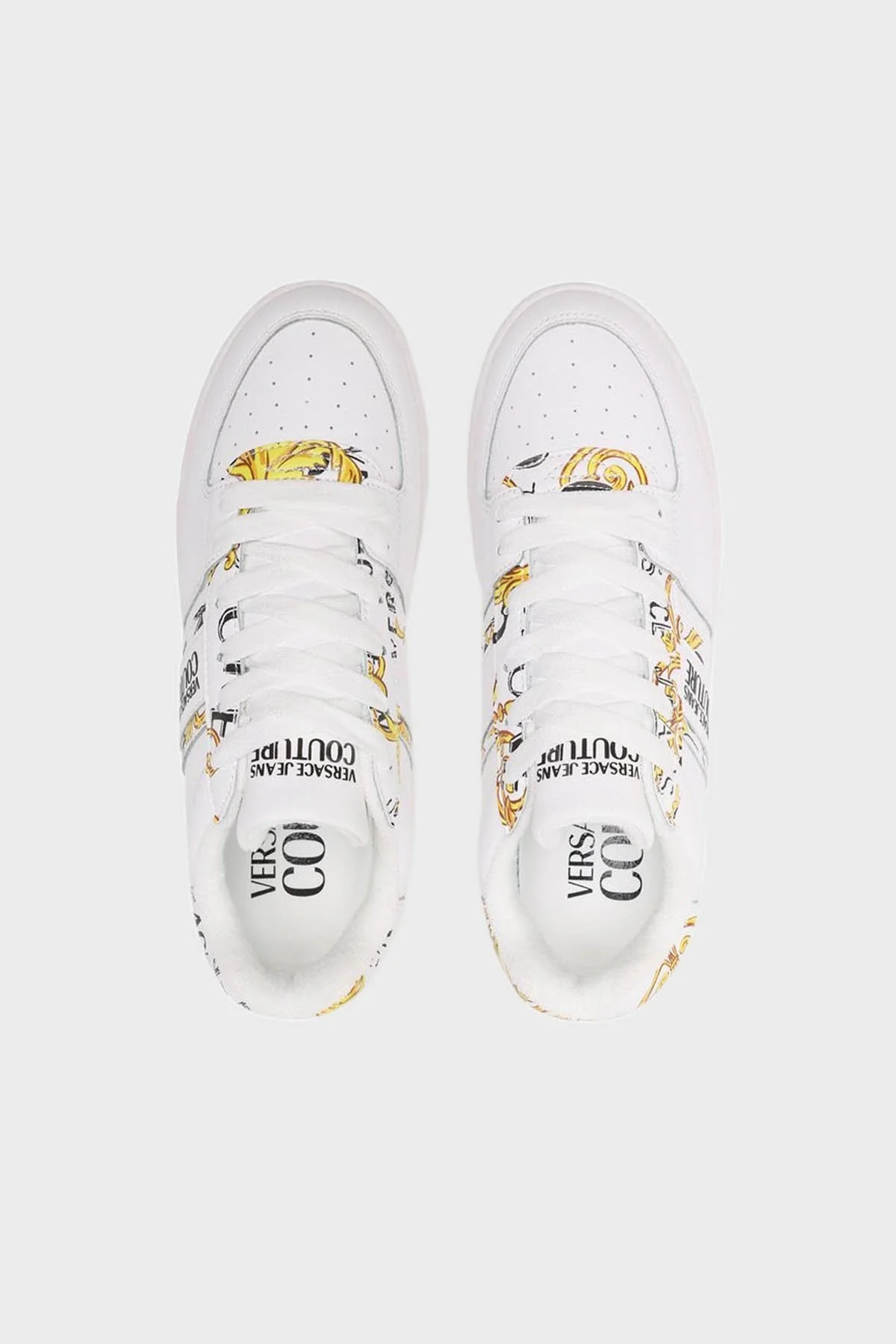 Versace Jeans Couture Logolu Deri Sneaker Bayan Ayakkabı 74VA3SJ7 ZP208 G03 BEYAZ - 4