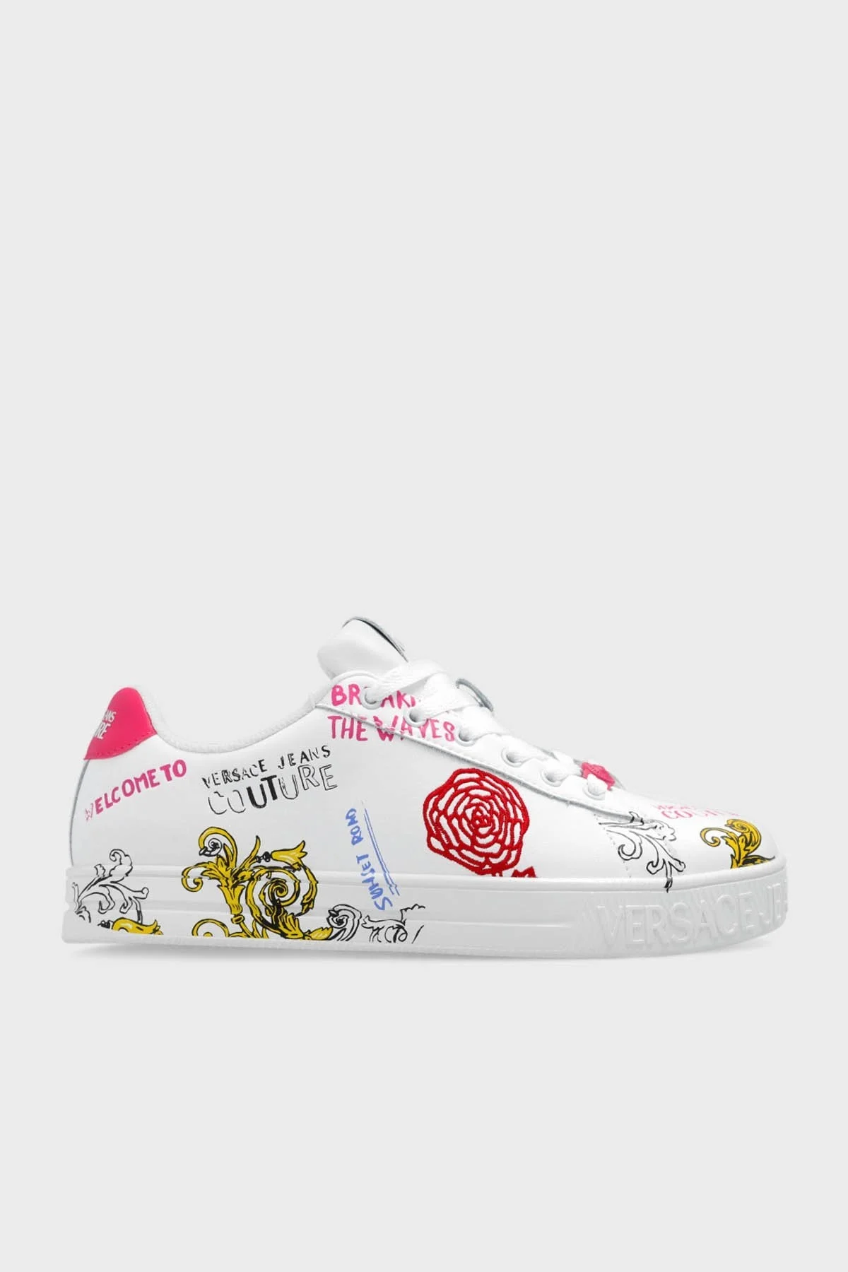 Versace Jeans Couture Logolu Deri Sneaker Bayan Ayakkabı 74VA3SK4 ZP234 MD7 BEYAZ - 1