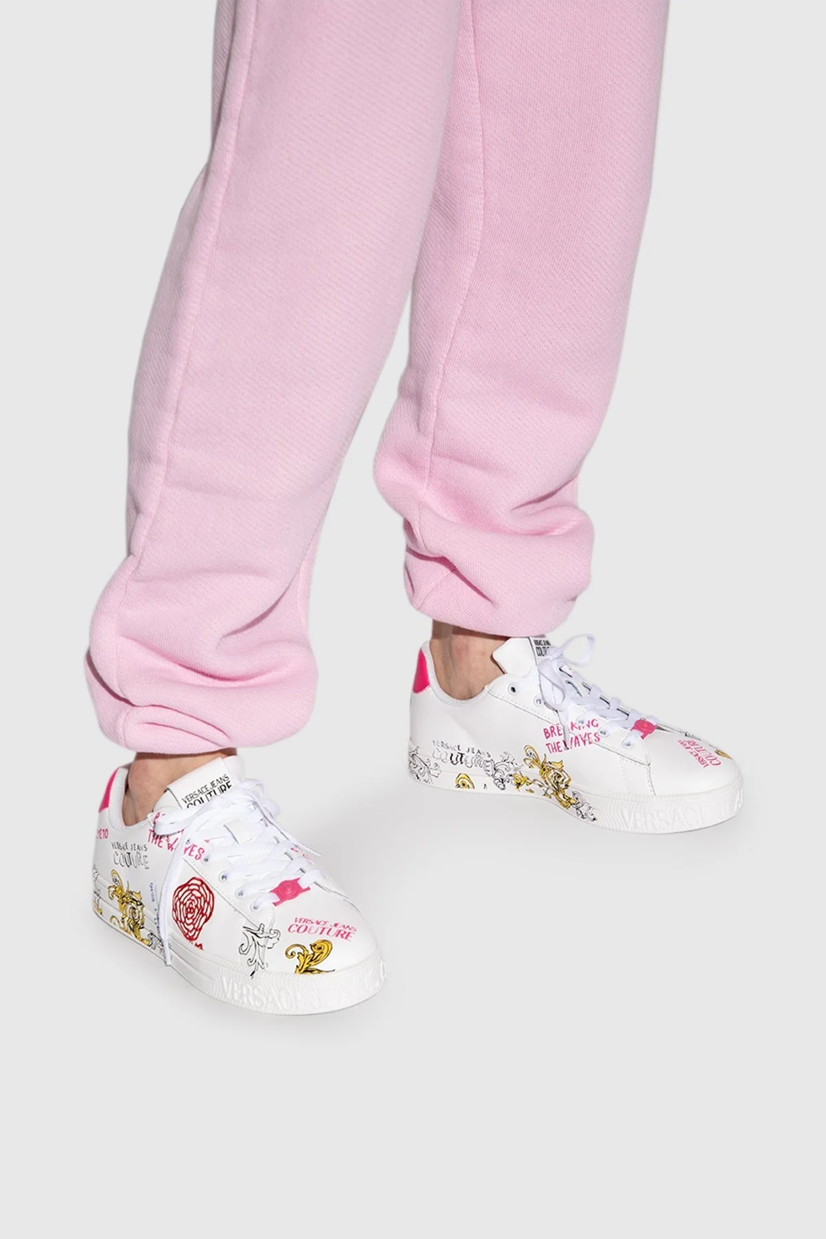 Versace Jeans Couture Logolu Deri Sneaker Bayan Ayakkabı 74VA3SK4 ZP234 MD7 BEYAZ - 2