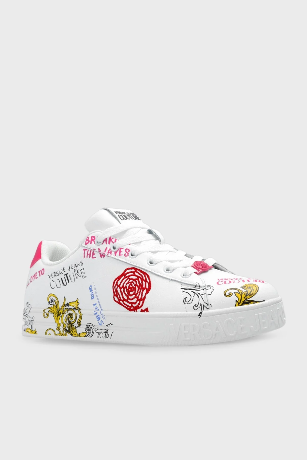 Versace Jeans Couture Logolu Deri Sneaker Bayan Ayakkabı 74VA3SK4 ZP234 MD7 BEYAZ - 3
