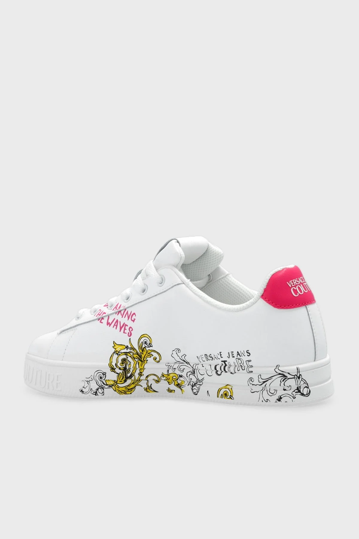 Versace Jeans Couture Logolu Deri Sneaker Bayan Ayakkabı 74VA3SK4 ZP234 MD7 BEYAZ - 4