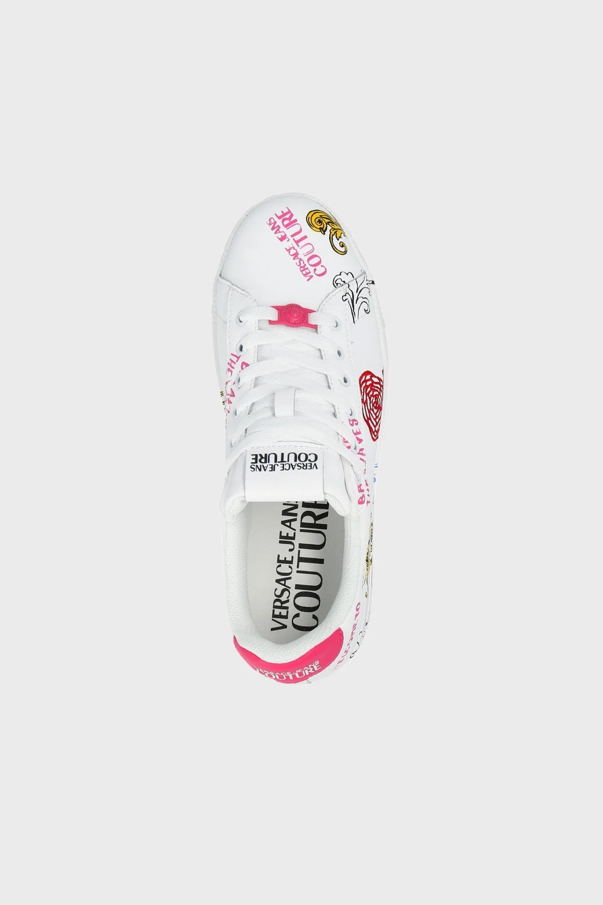 Versace Jeans Couture Logolu Deri Sneaker Bayan Ayakkabı 74VA3SK4 ZP234 MD7 BEYAZ - 5