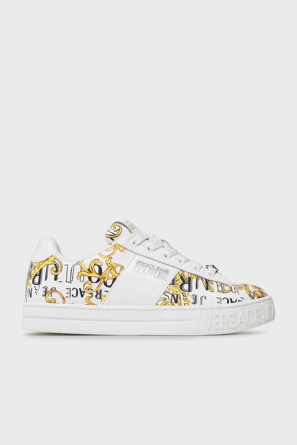 Versace Jeans Couture Logolu Deri Sneaker Bayan Ayakkabı 74VA3SKA ZP238 G03 BEYAZ - 1