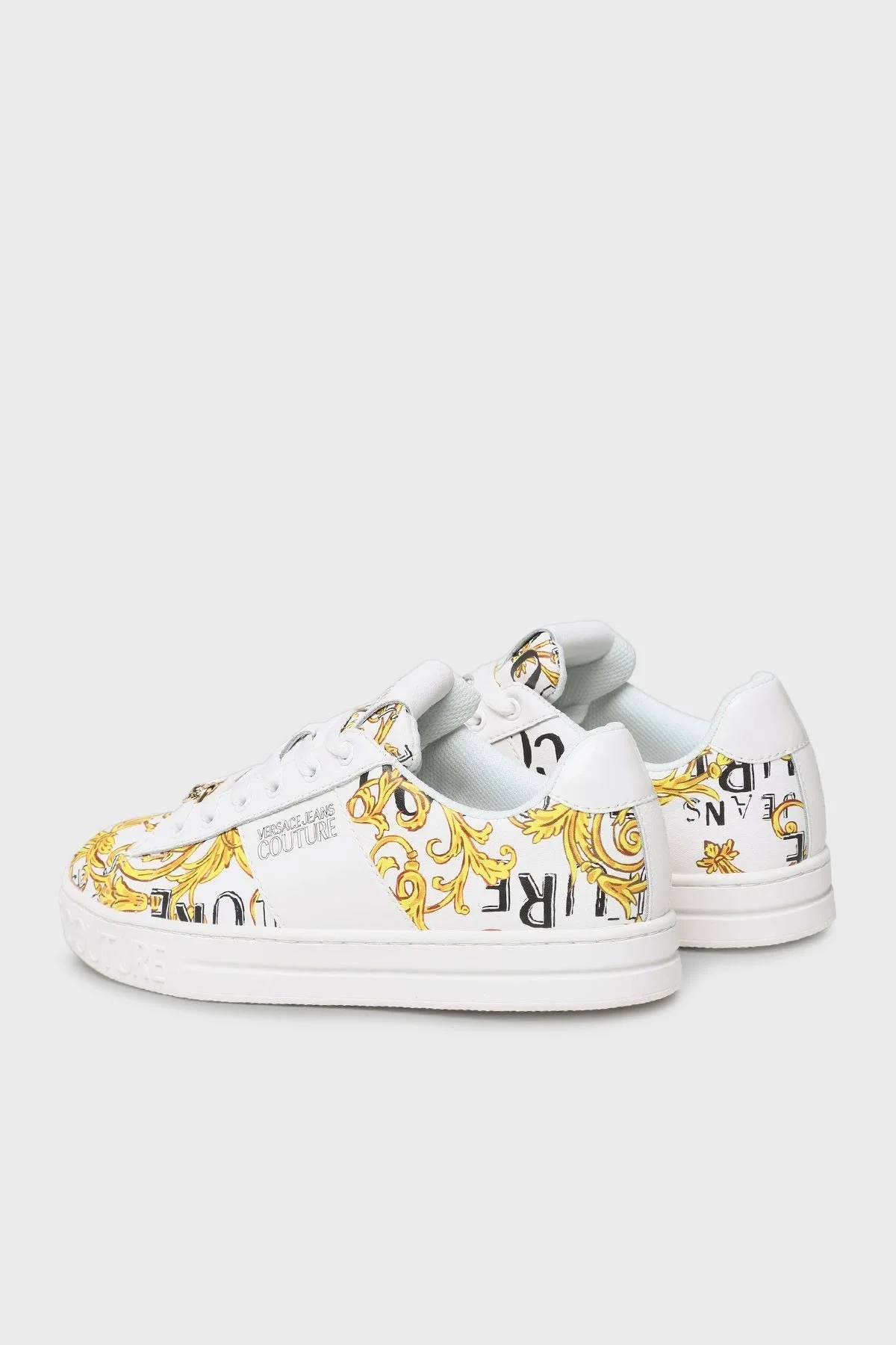 Versace Jeans Couture Logolu Deri Sneaker Bayan Ayakkabı 74VA3SKA ZP238 G03 BEYAZ - 2