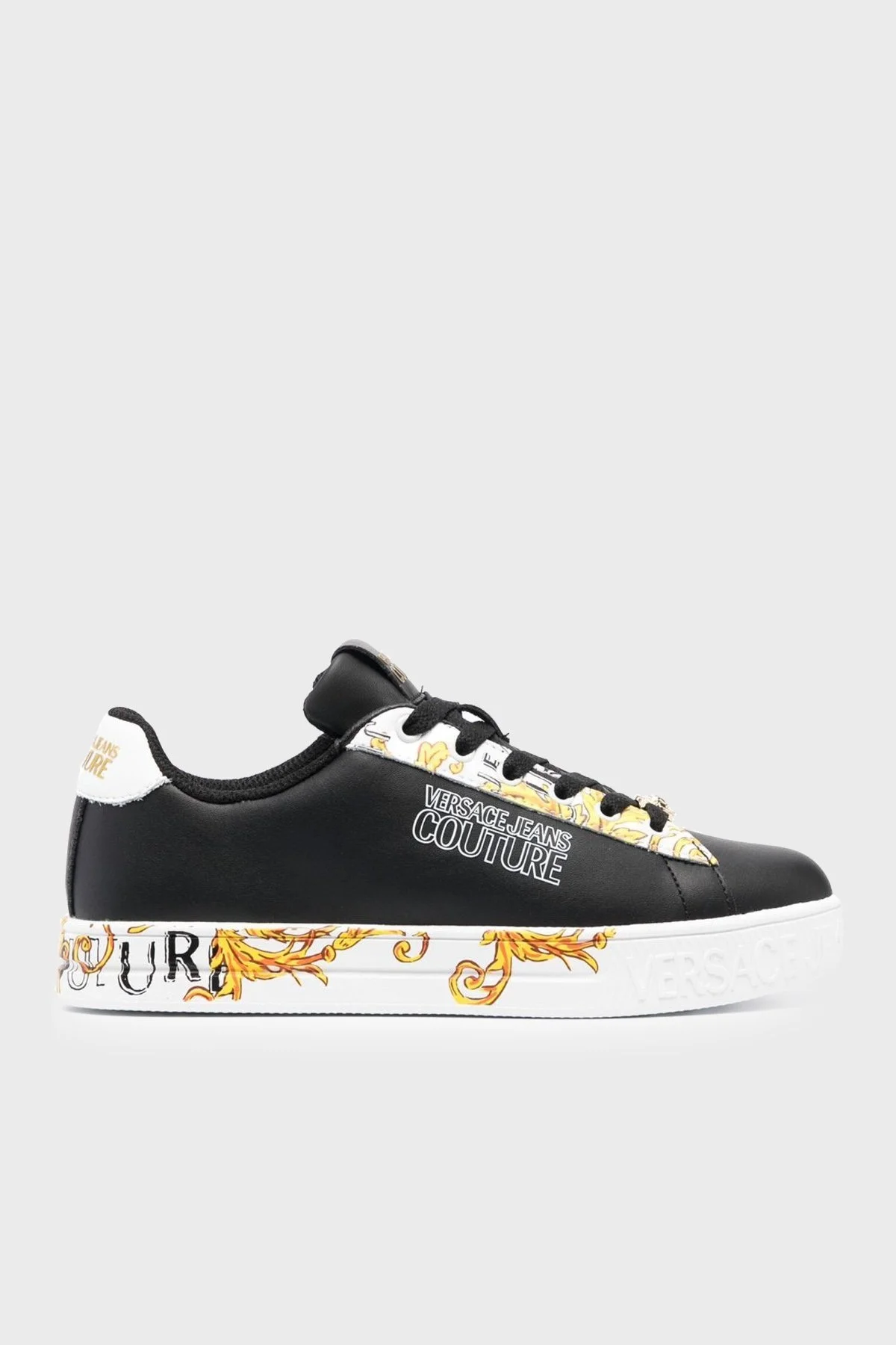 Versace Jeans Couture Logolu Deri Sneaker Bayan Ayakkabı 74VA3SKL ZP239 M09 SİYAH - 1