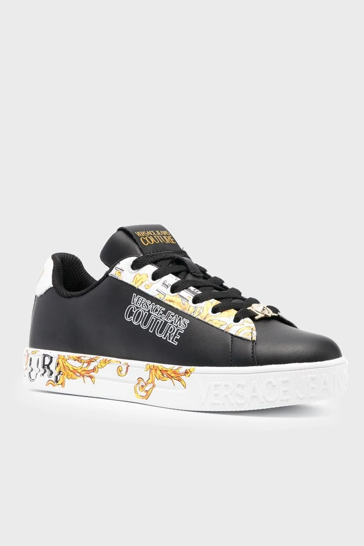 Versace Jeans Couture Logolu Deri Sneaker Bayan Ayakkabı 74VA3SKL ZP239 M09 SİYAH - 2