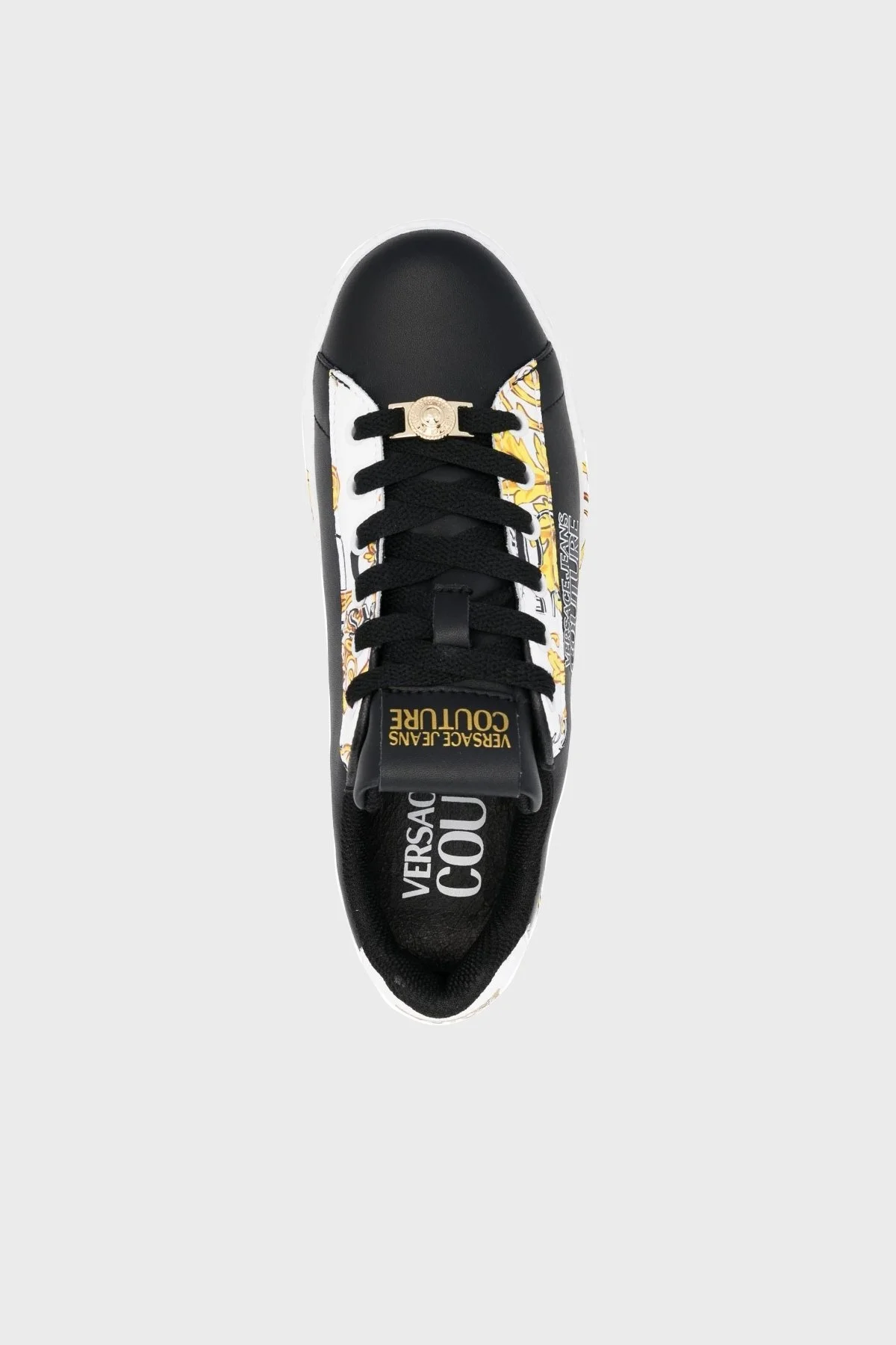 Versace Jeans Couture Logolu Deri Sneaker Bayan Ayakkabı 74VA3SKL ZP239 M09 SİYAH - 3