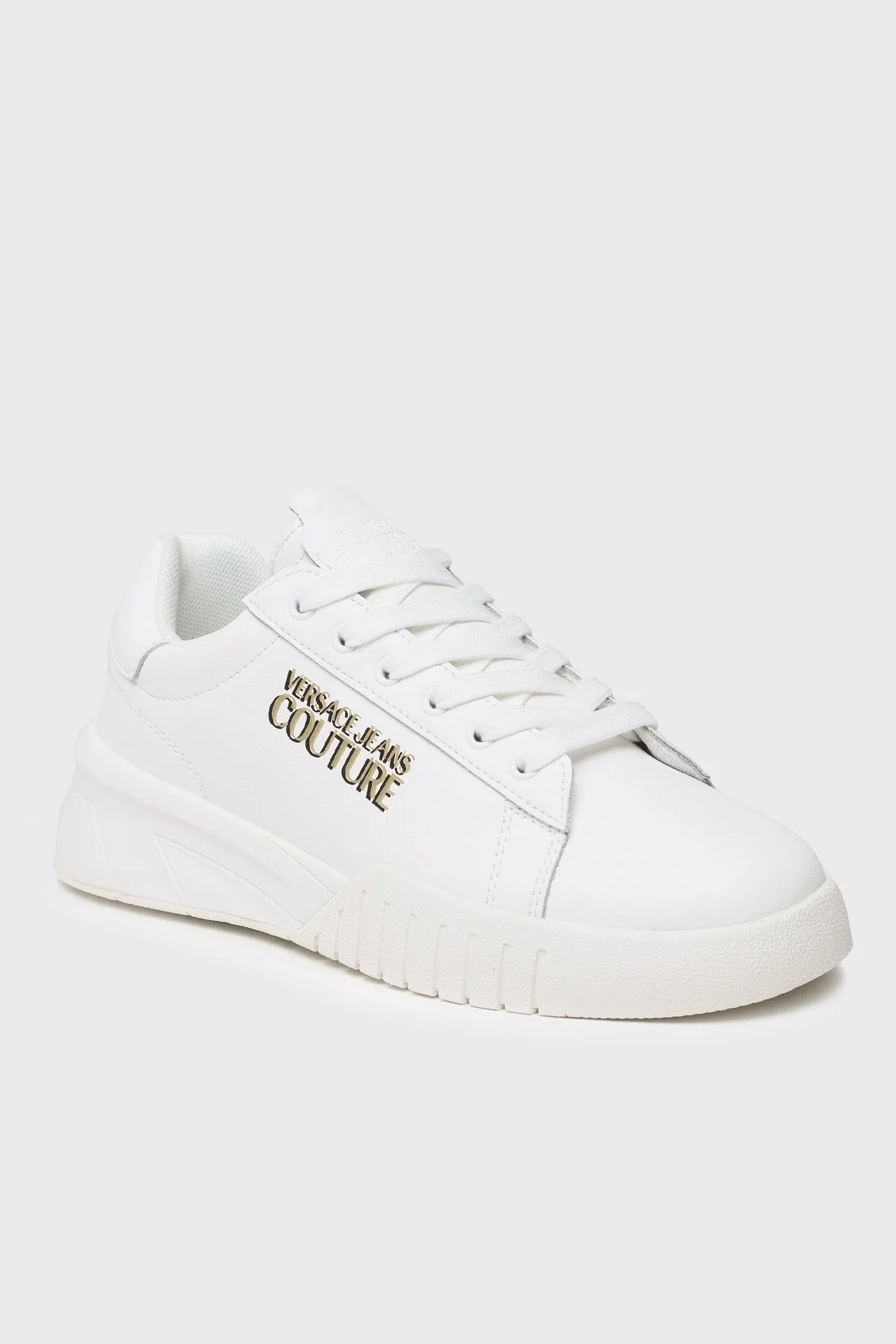 Versace Jeans Couture Logolu Deri Sneaker Bayan Ayakkabı 74VA3SR2 ZP205 003 BEYAZ - 2