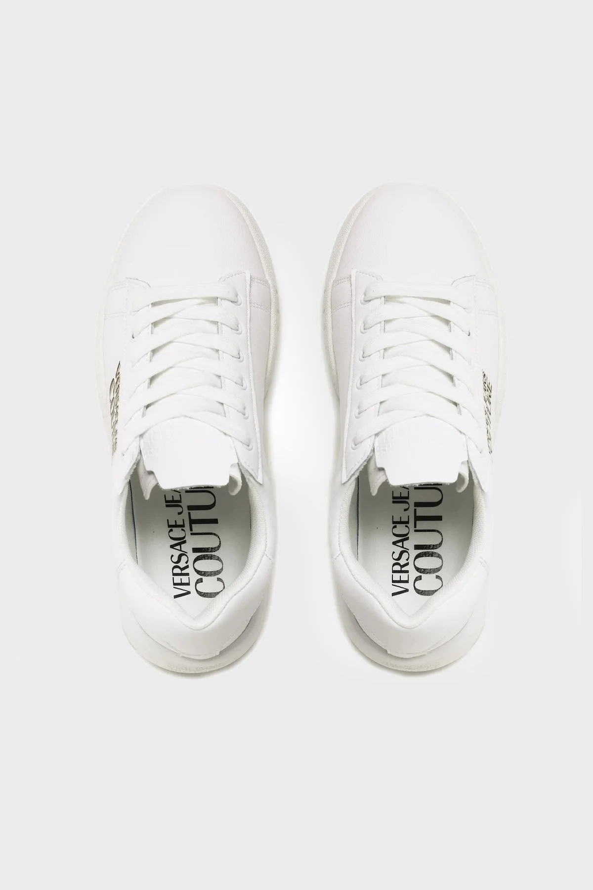 Versace Jeans Couture Logolu Deri Sneaker Bayan Ayakkabı 74VA3SR2 ZP205 003 BEYAZ - 5