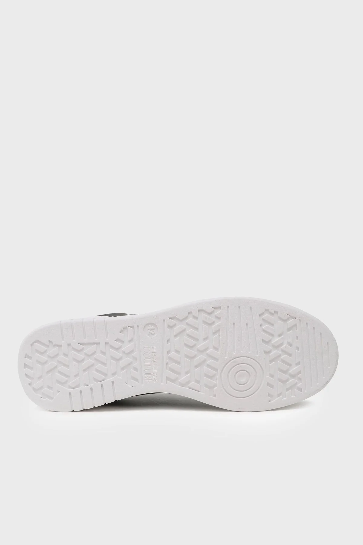 Versace Jeans Couture Logolu Deri Sneaker Erkek Ayakkabı 74YA3SD1 ZP220 L01 SİYAH-BEYAZ - 4