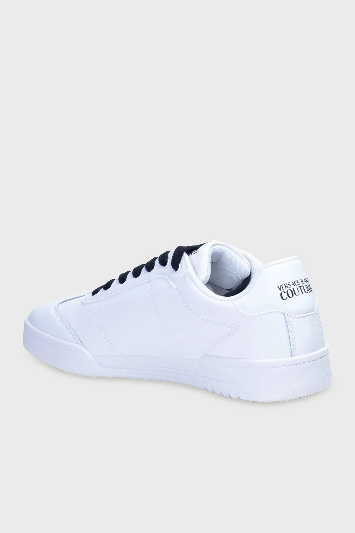 Versace Jeans Couture Logolu Deri Sneaker Erkek Ayakkabı 74YA3SD1 ZP220 L02 BEYAZ-SİYAH - 2
